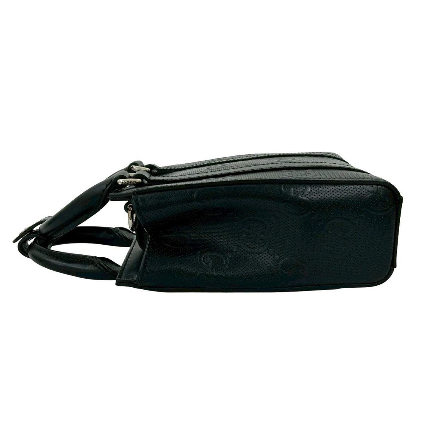 Gucci Black Leather Handbag Shoulder Bag Tote Bag