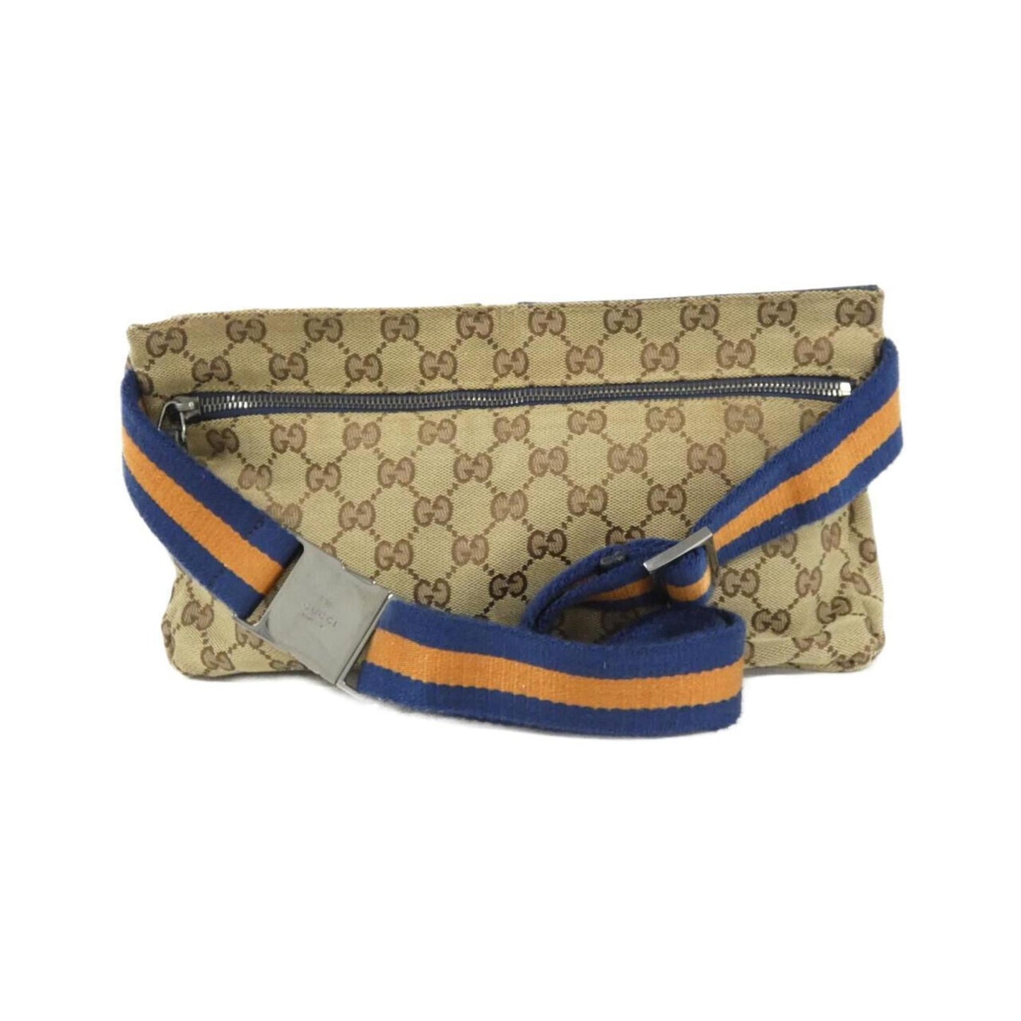 Gucci Beige Blue Orange Gg Canvas Fanny Pack