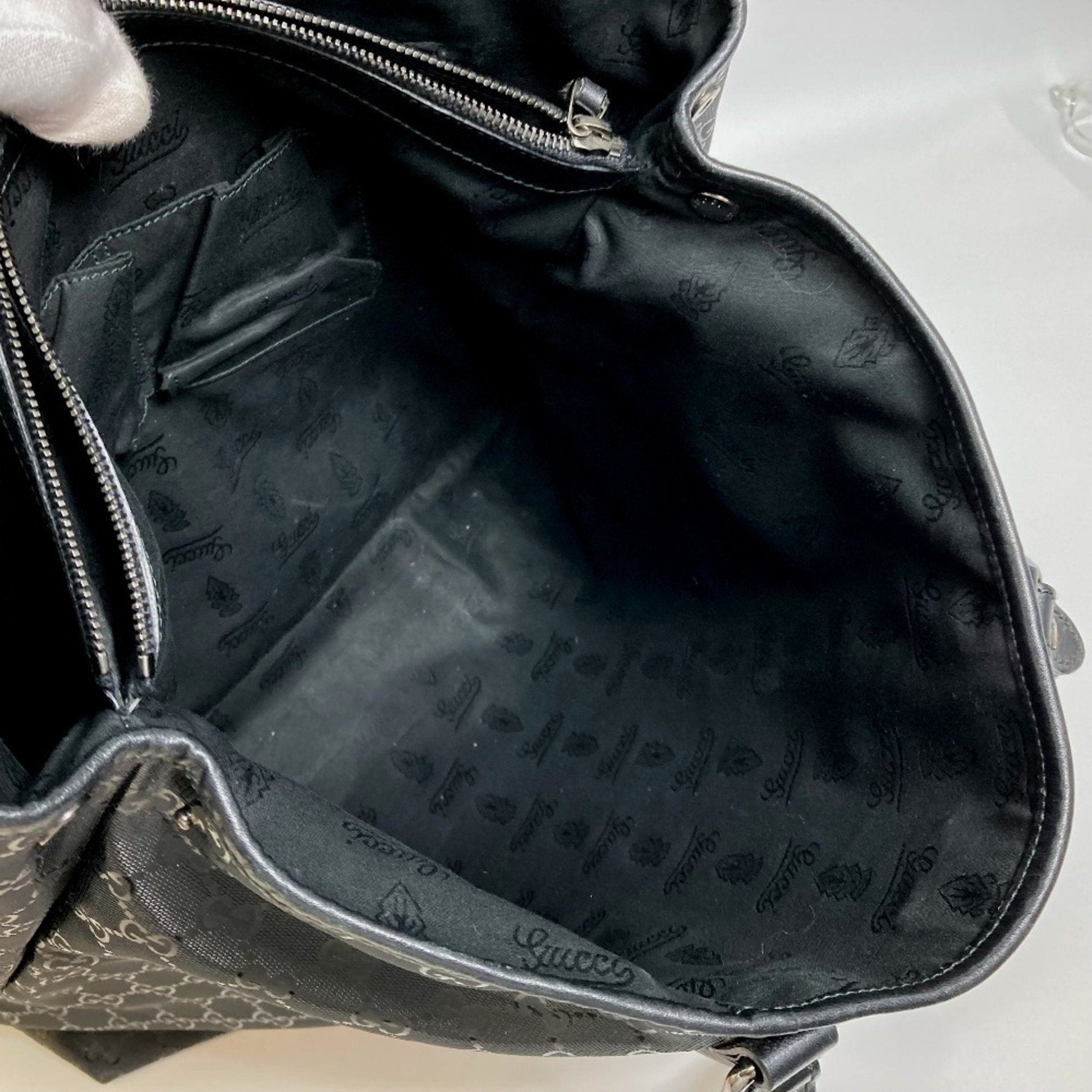 Gucci Black Gg Imprimé Tote Bag