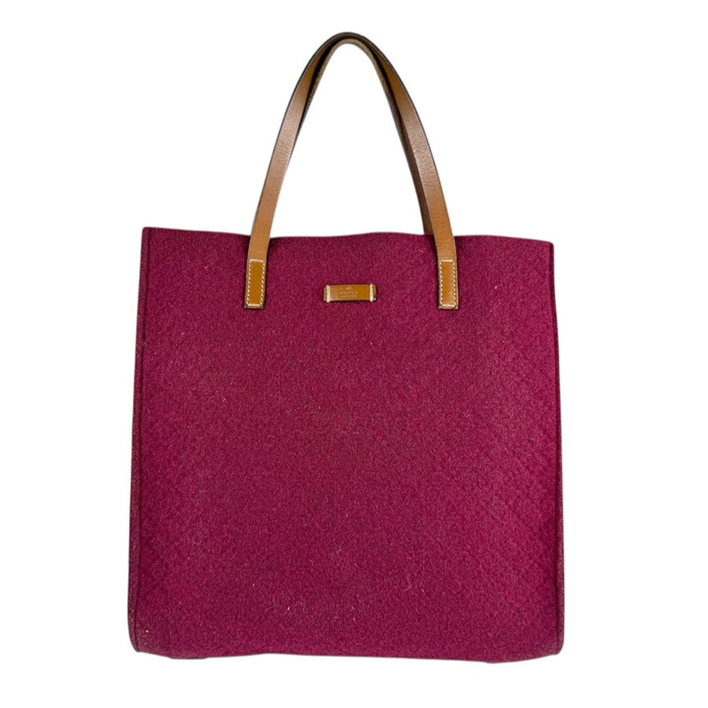Gucci Bordeaux Brown Felt Leather Handbag