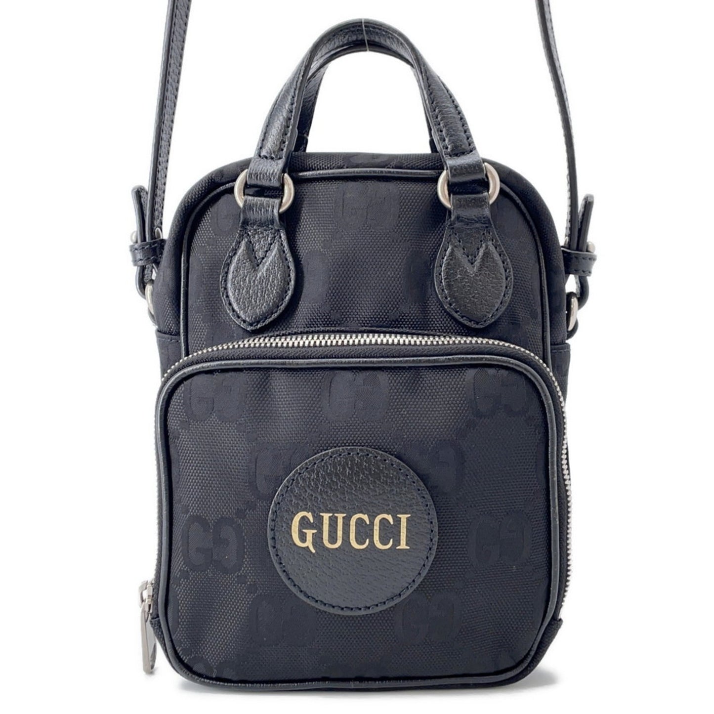 Gucci Black Nylon Leather Handbag Shoulder Bag