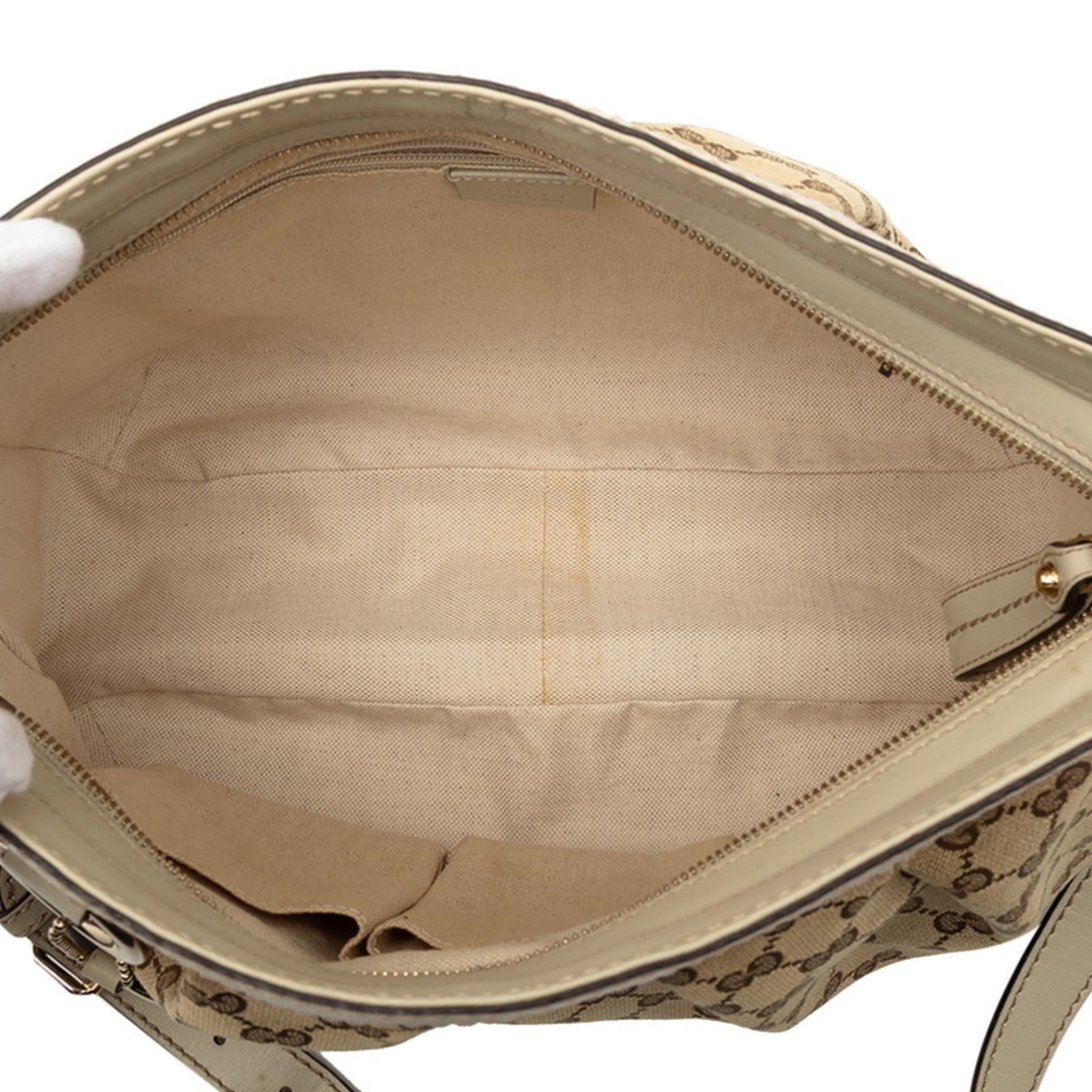 Gucci Beige Gg Canvas Shoulder Bag