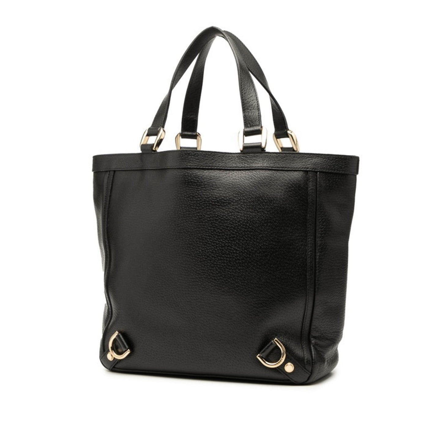 Gucci Black Leather Handbag Tote Bag