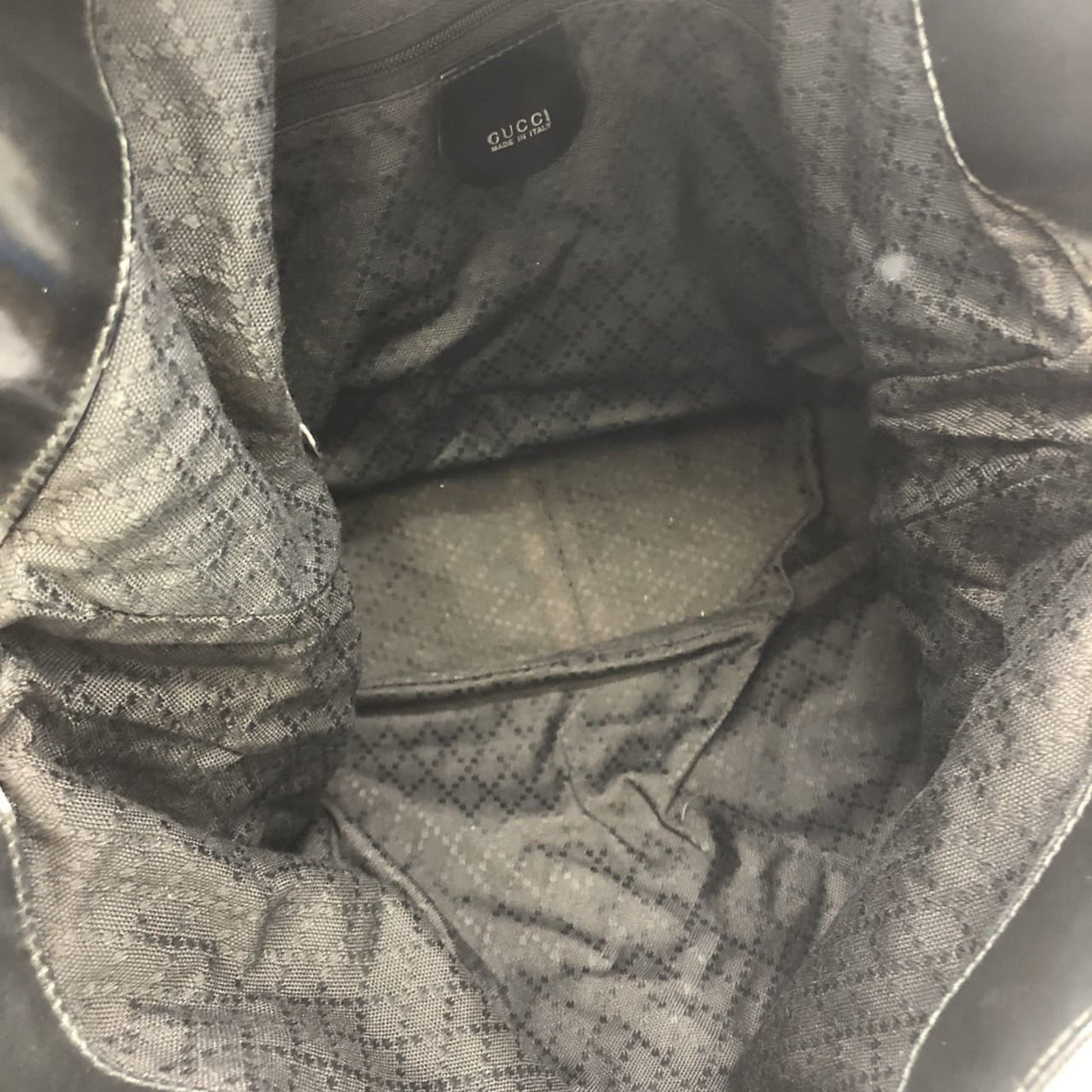 Gucci Black Bamboo Nylon Handbag Shoulder Bag