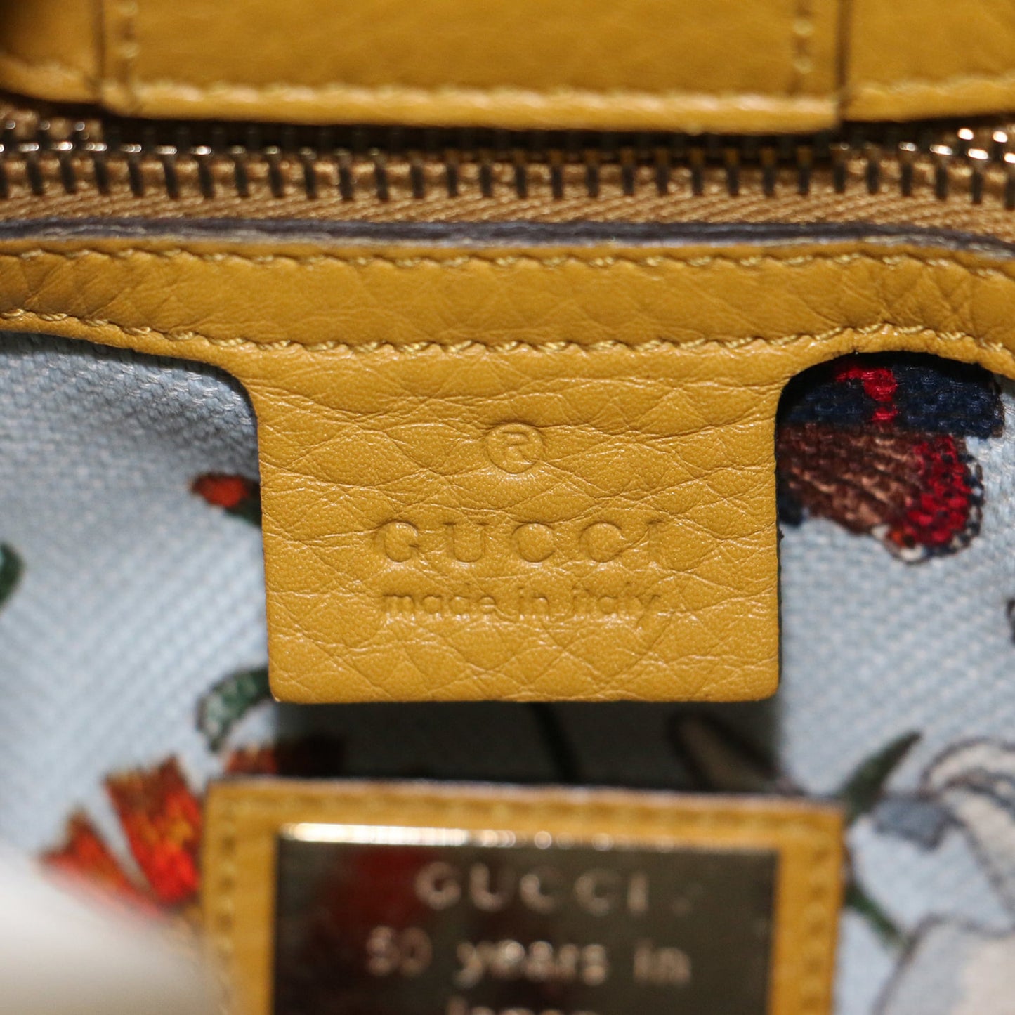 Gucci Mustard Leather Canvas Handbag Shoulder Bag