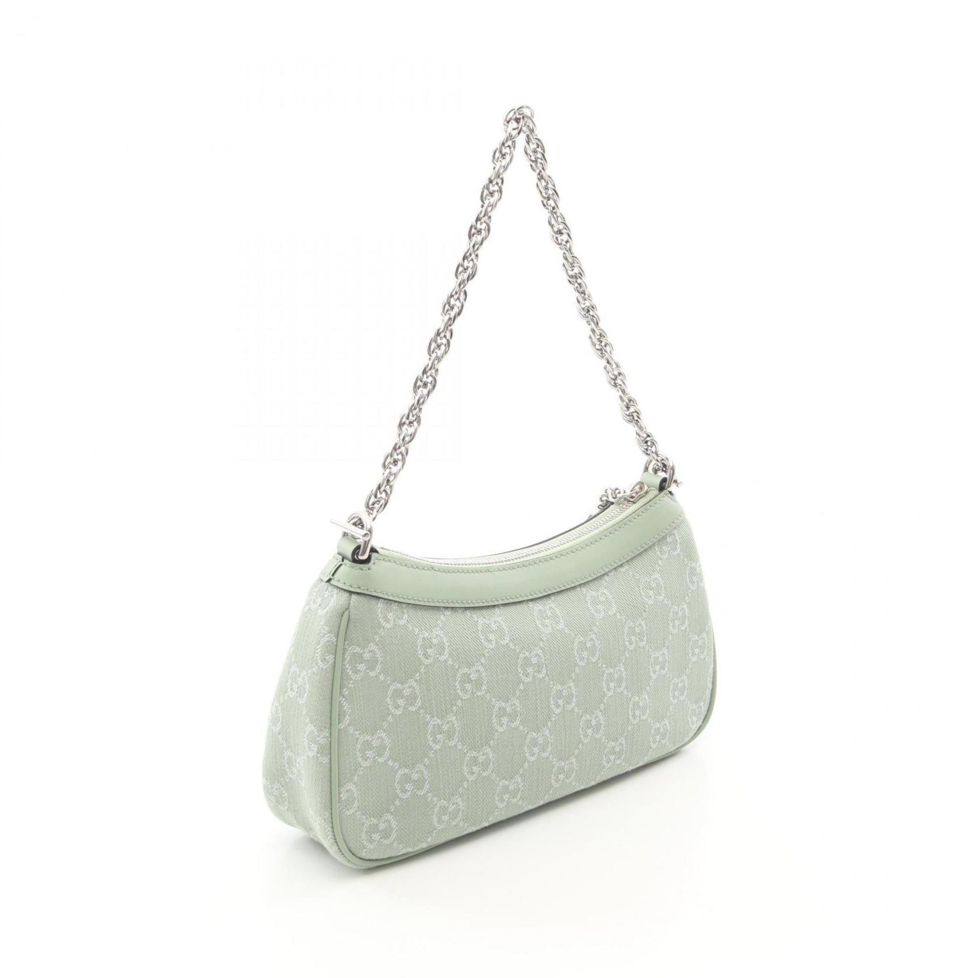 Gucci Green Canvas Leather Handbag Shoulder Bag