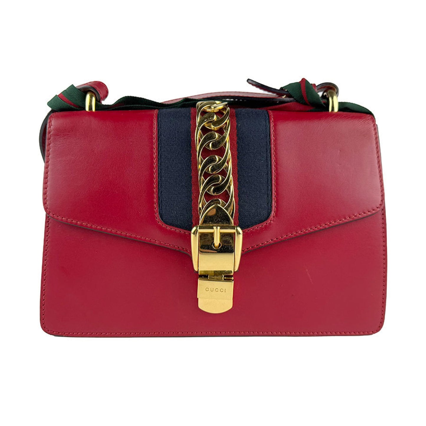 Gucci Red Color Leather Shoulder Bag