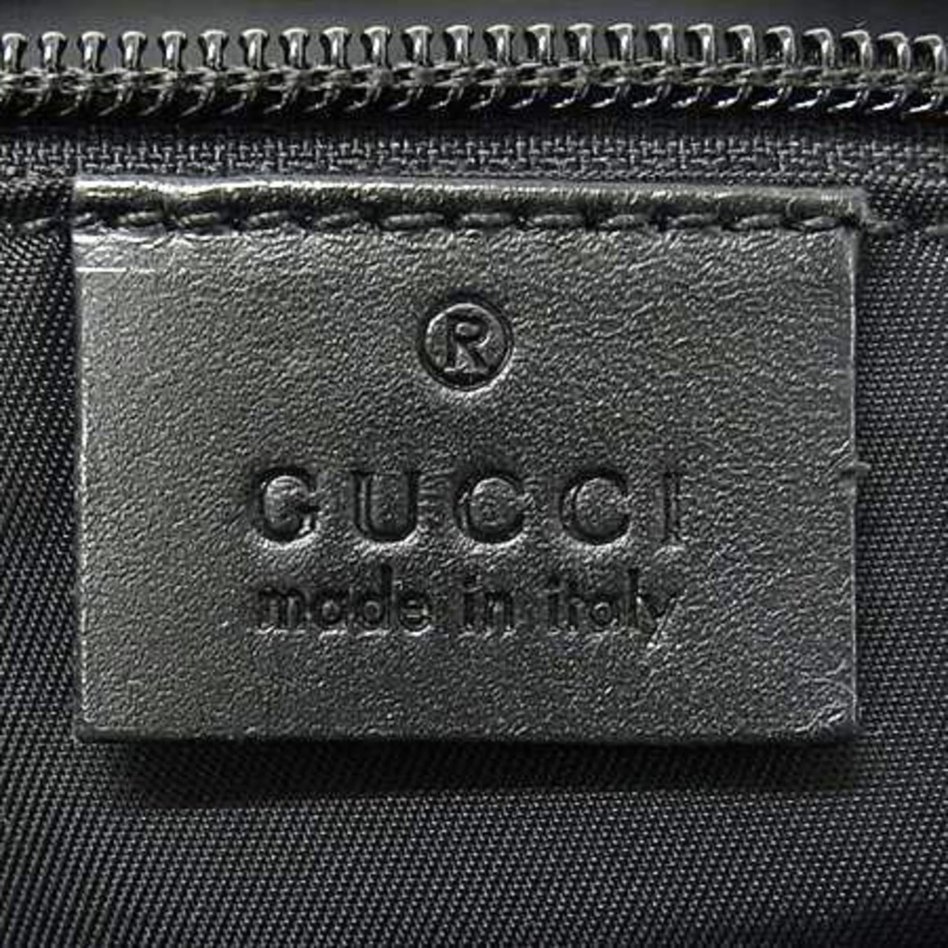 Gucci Black Canvas Leather Messenger Bag Shoulder Bag