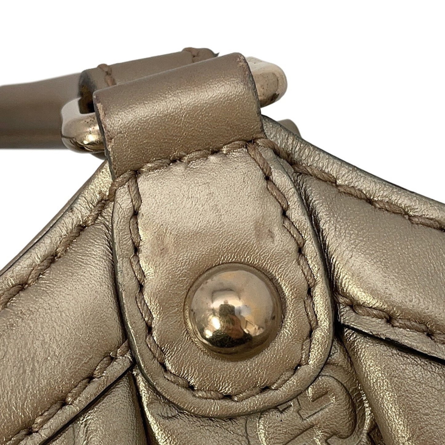 Gucci Sukey Beige Gold Leather Handbag