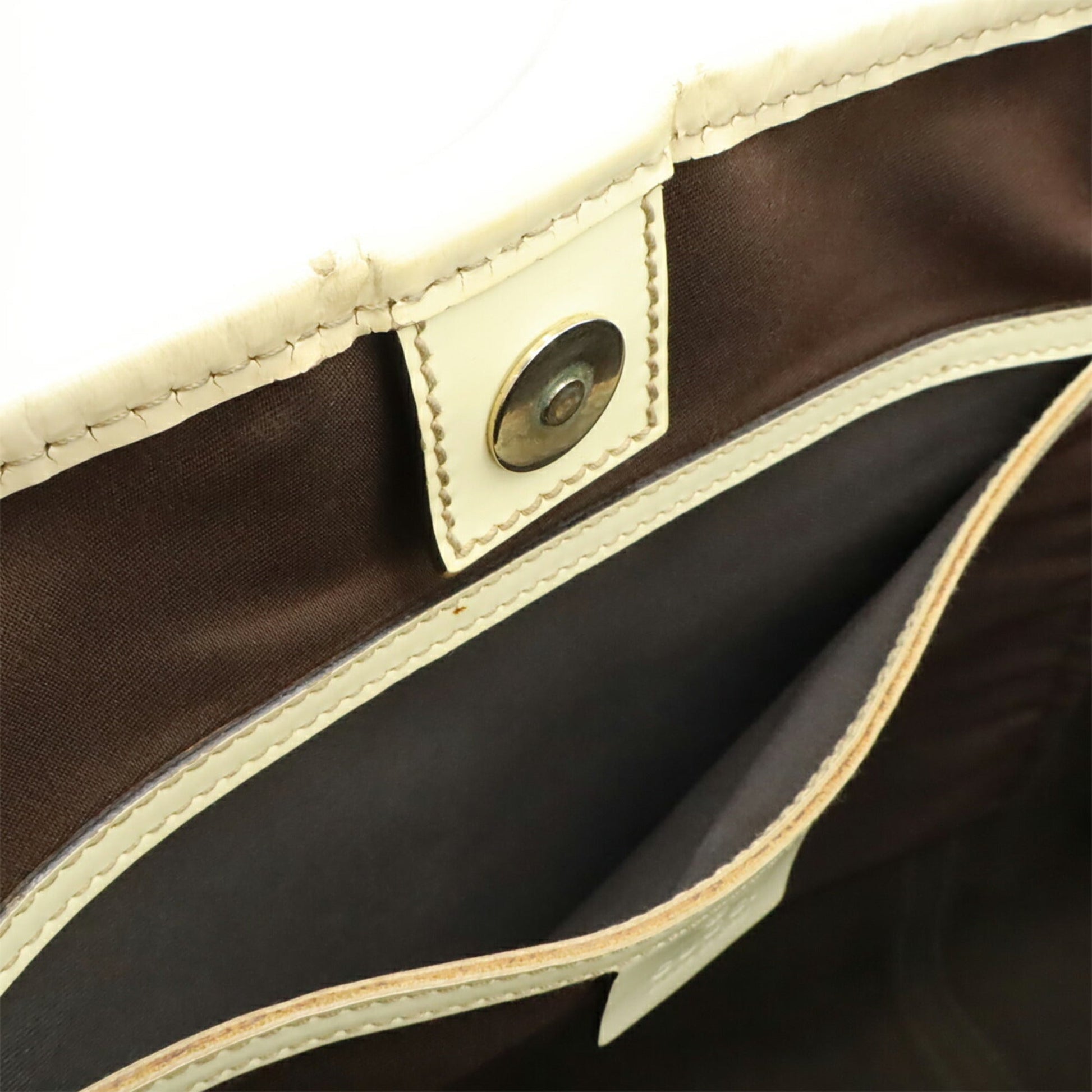Gucci Dark Beige Ivory Gg Supreme Patent Leather Shoulder Bag Tote Bag