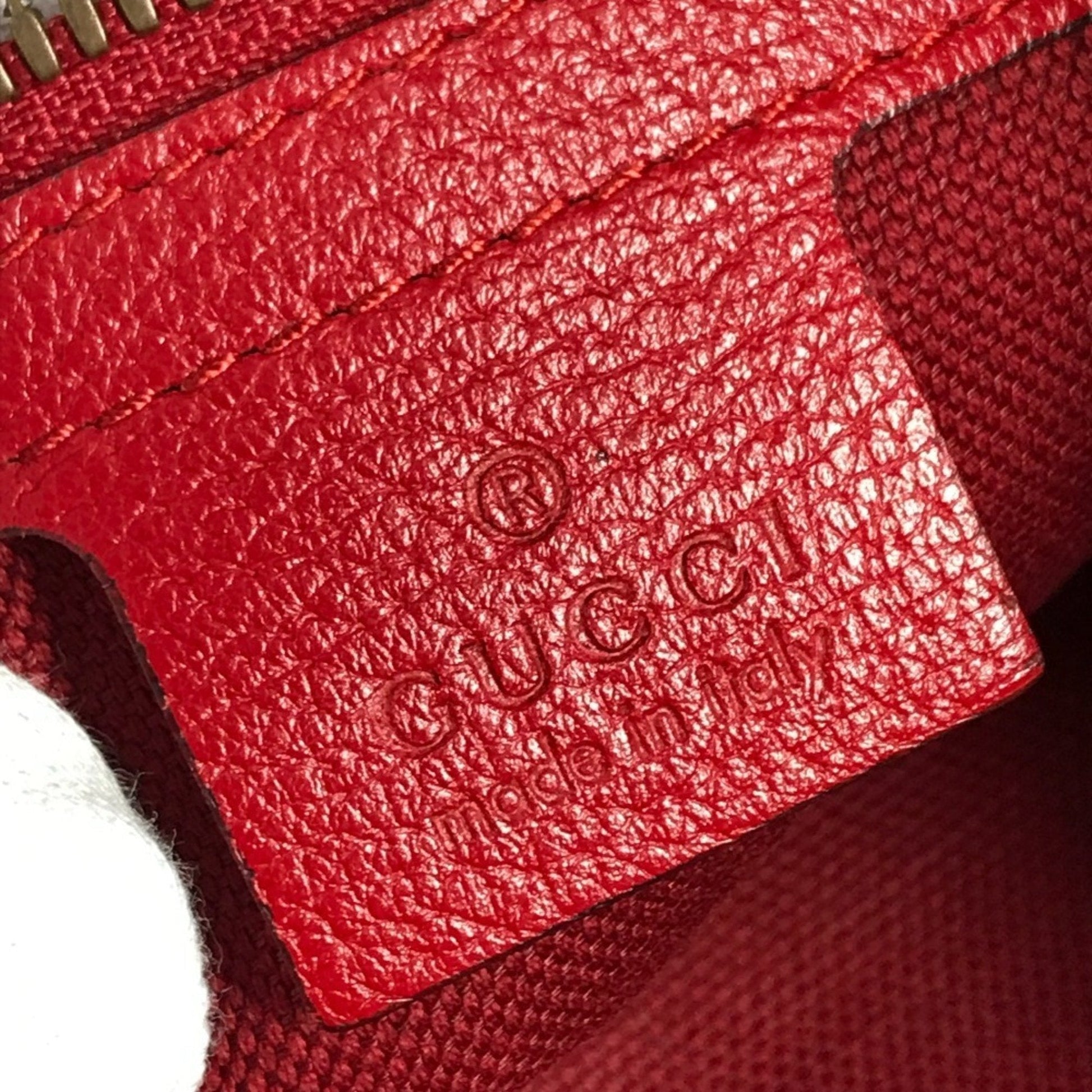 Gucci Navy Red Color White Leather Canvas Backpack Handbag Tote Bag