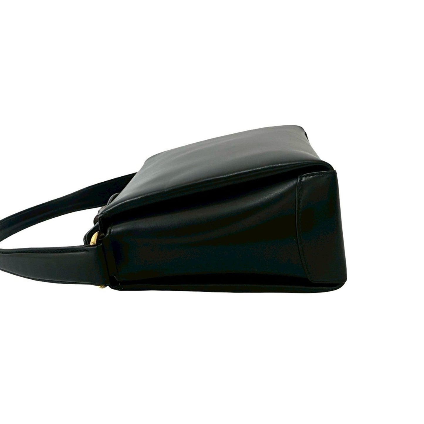 Gucci Black Leather Bamboo Handbag