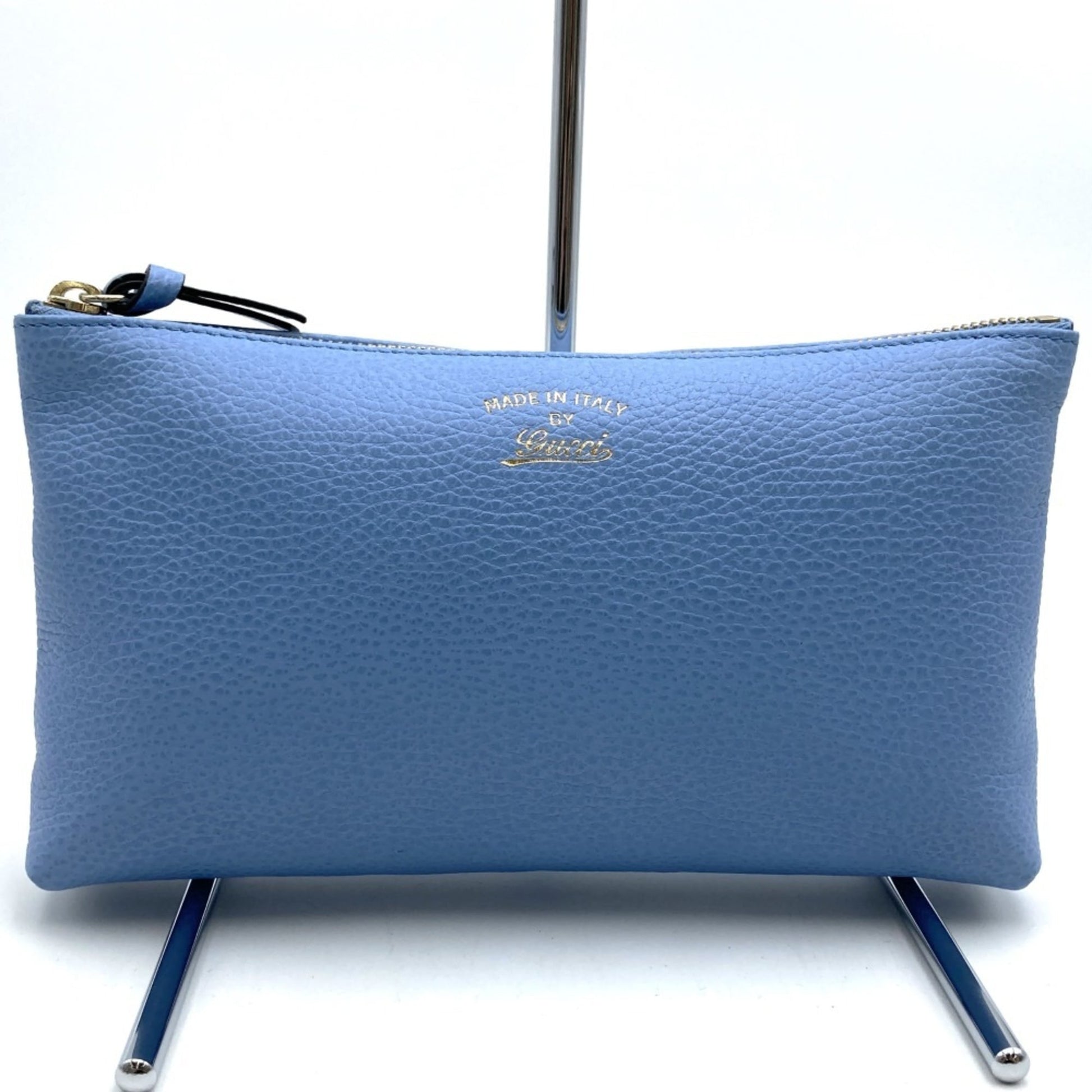 Gucci Blue Light Blue Leather Pouch