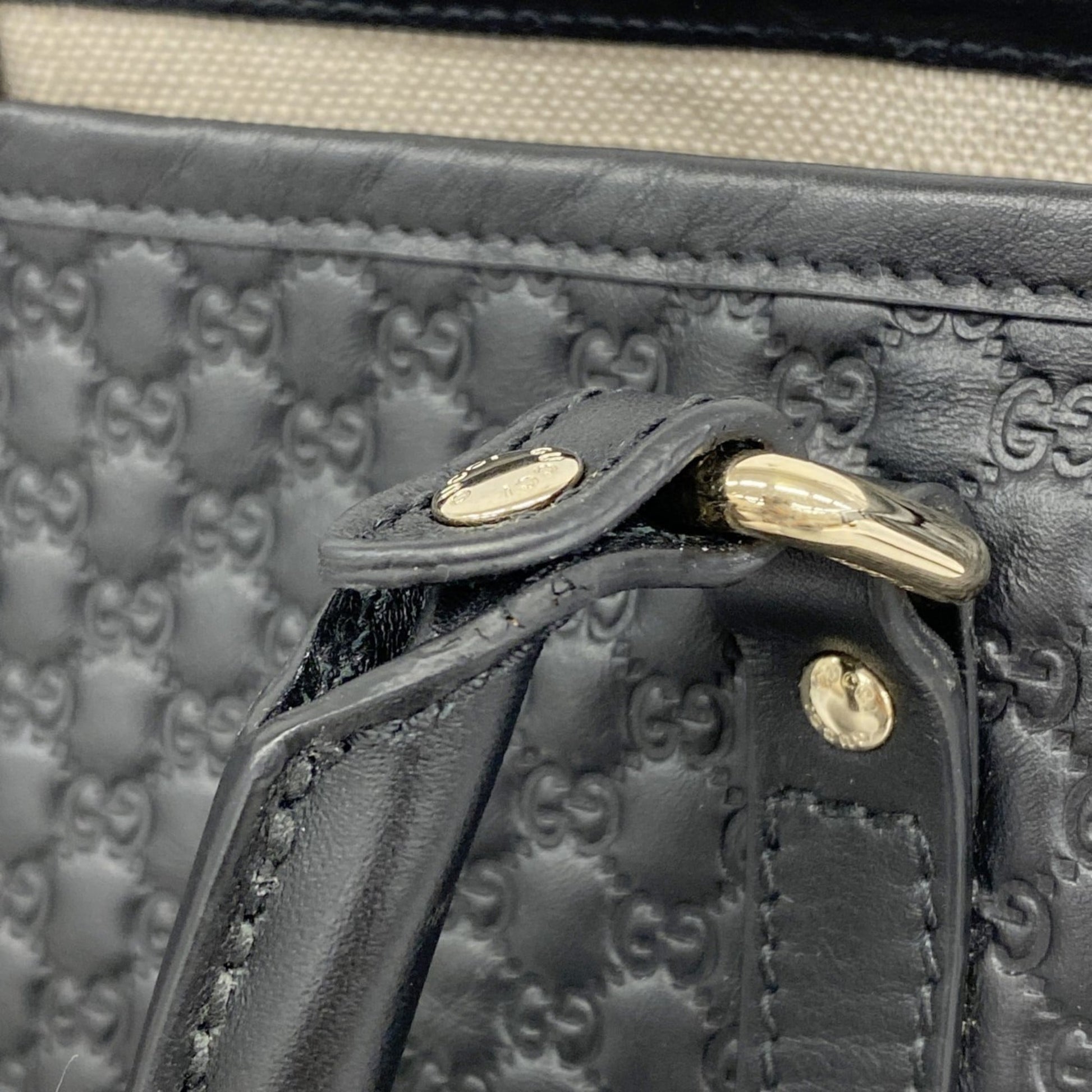 Gucci Black Leather Tote Bag