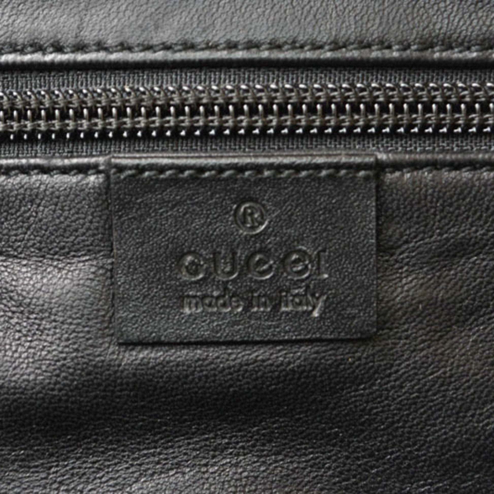 Gucci Black Cotton Canvas Shoulder Bag Sling Bag