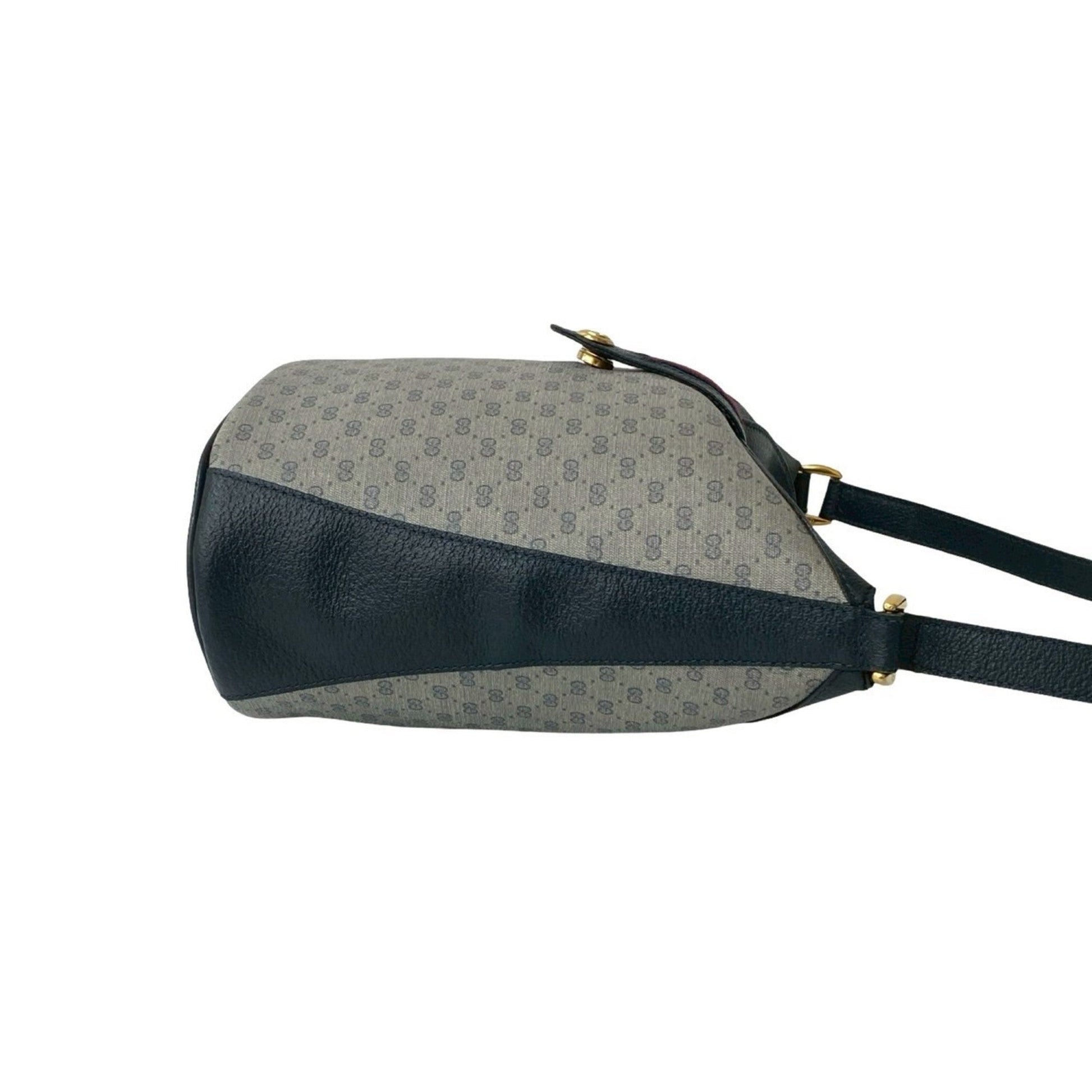 Gucci Navy Red Color Leather Pvc Shoulder Bag