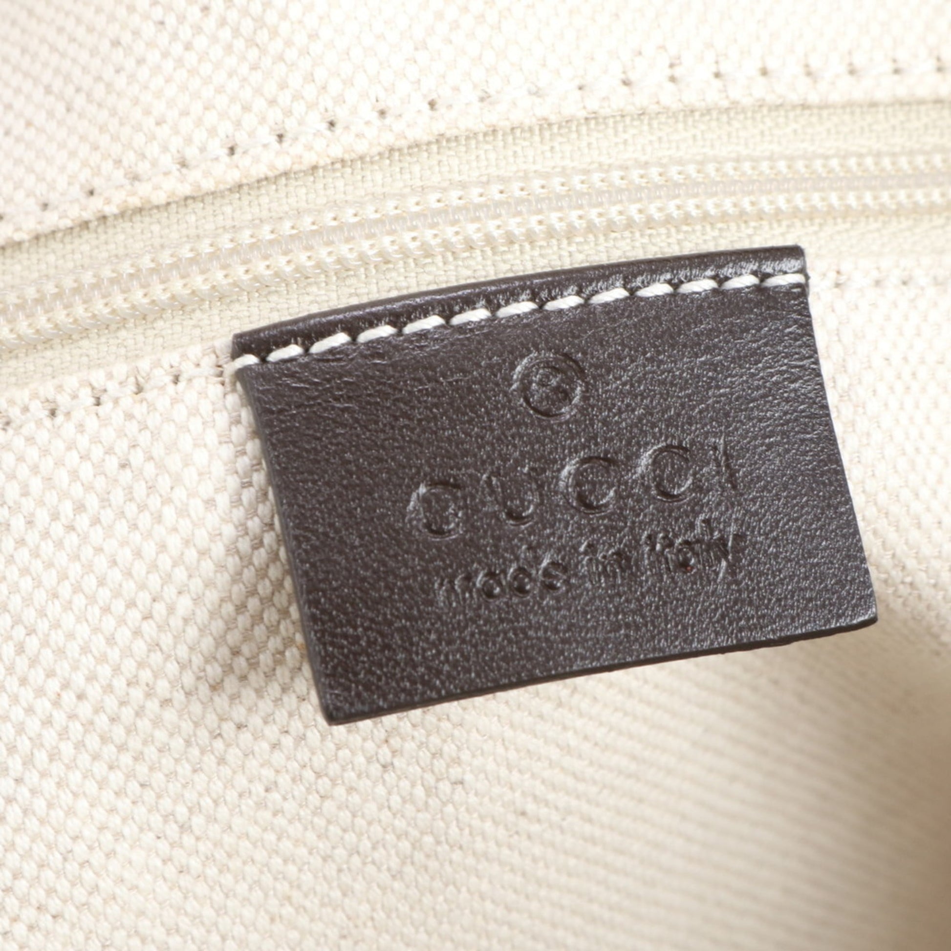 Gucci Brown Leather Canvas Shoulder Bag