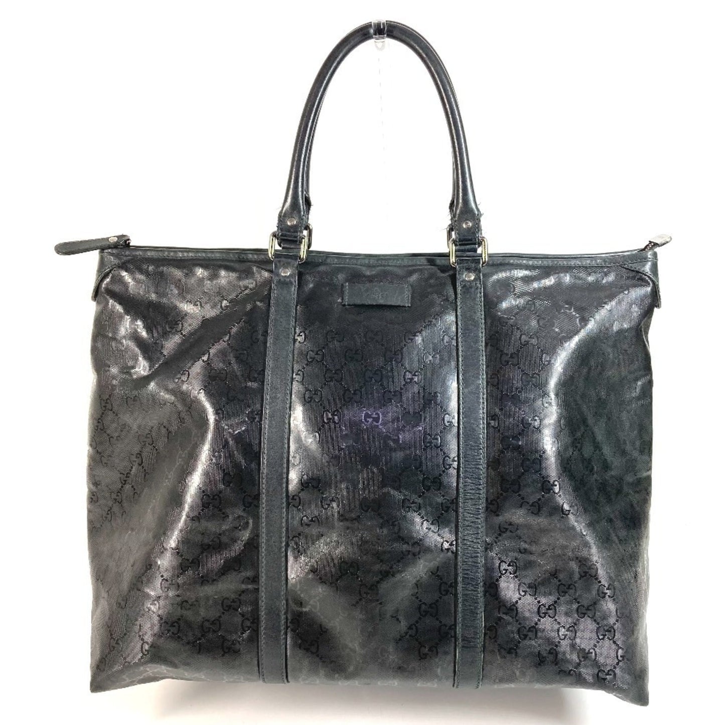 Gucci Gg Imprimé Black Leather Gg Imprimé Boston Bag Shoulder Bag Tote Bag