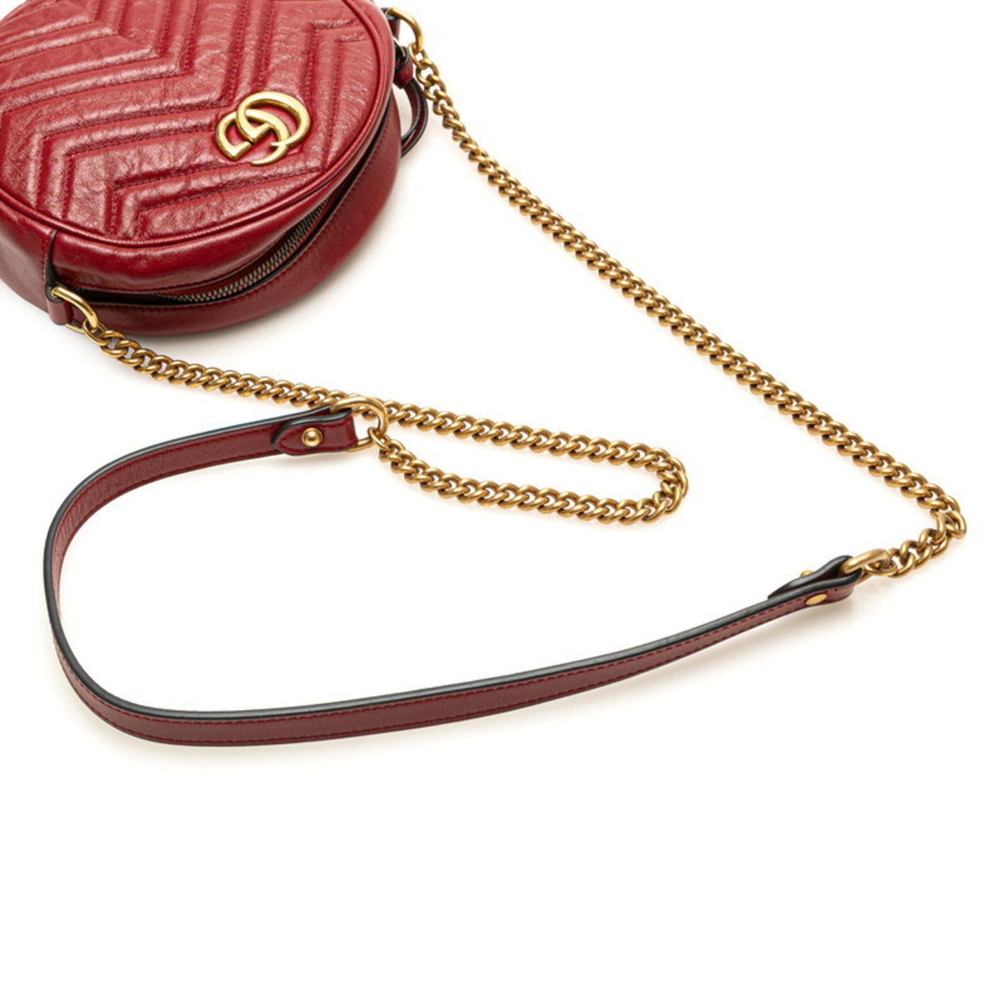 Gucci Gg Marmont Red Color Leather Shoulder Bag