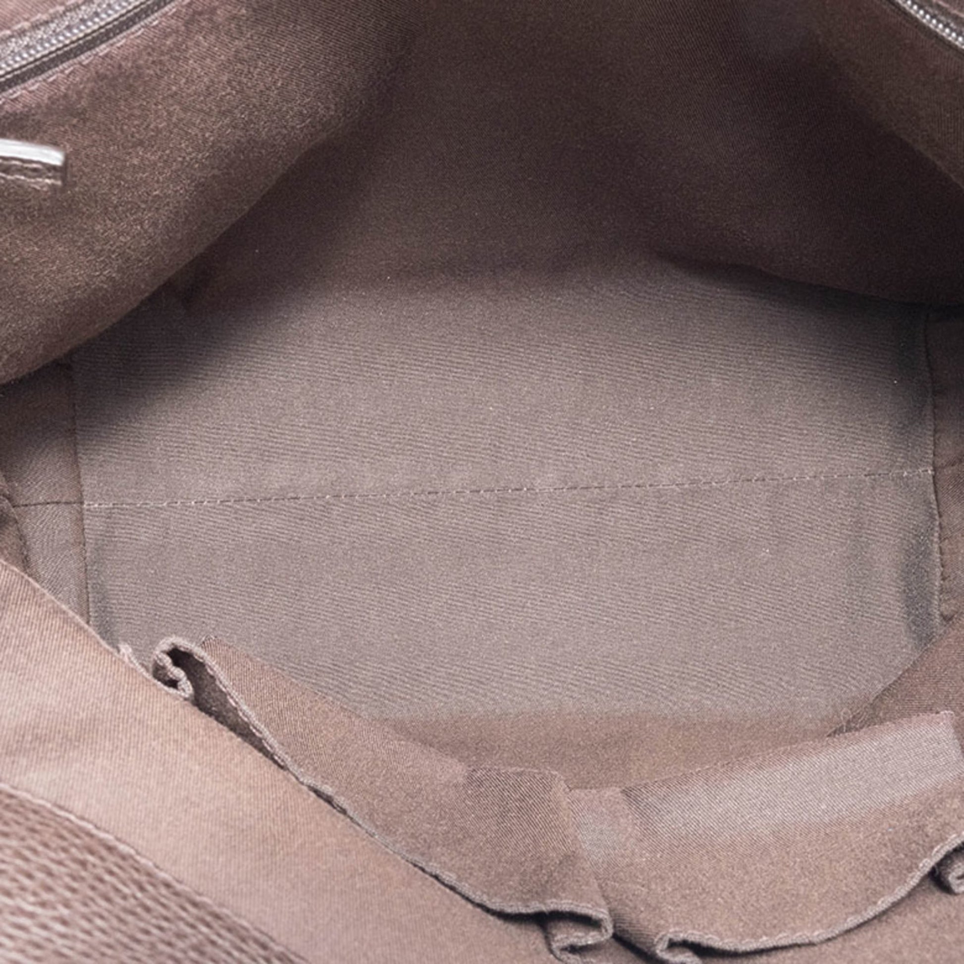 Gucci Beige Brown Pvc Canvas Leather Tote Bag
