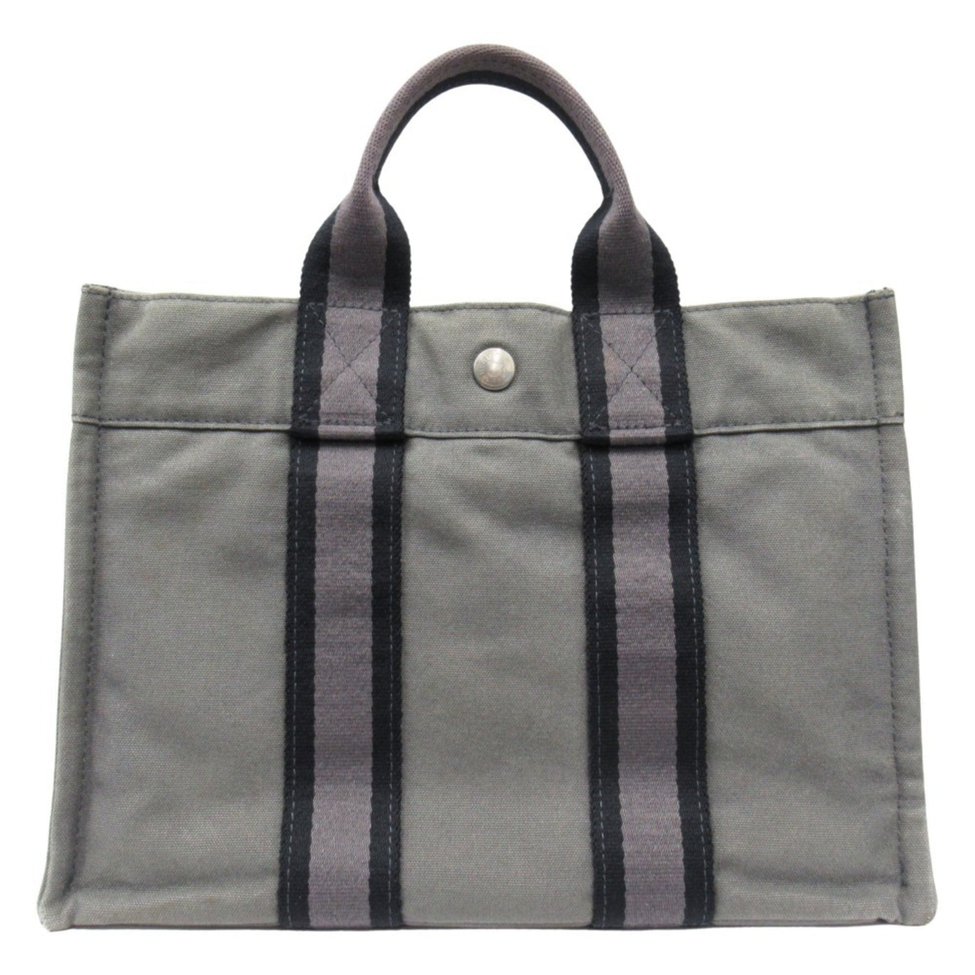 Hermes Fourre Tout Tote Bag Canvas Gray