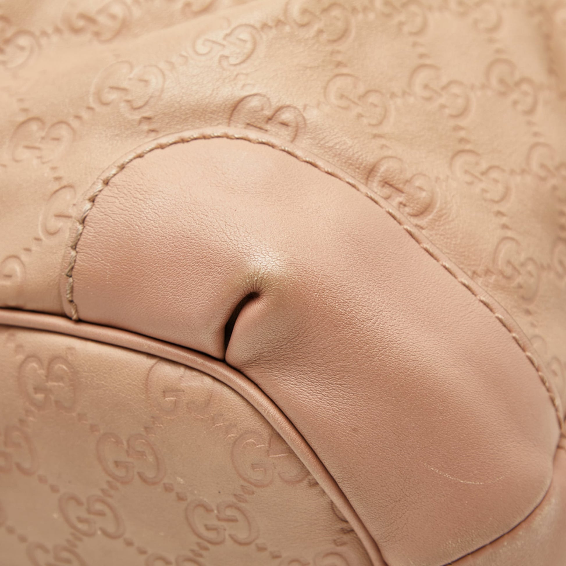 Gucci Beige Pink Canvas Leather Handbag Shoulder Bag
