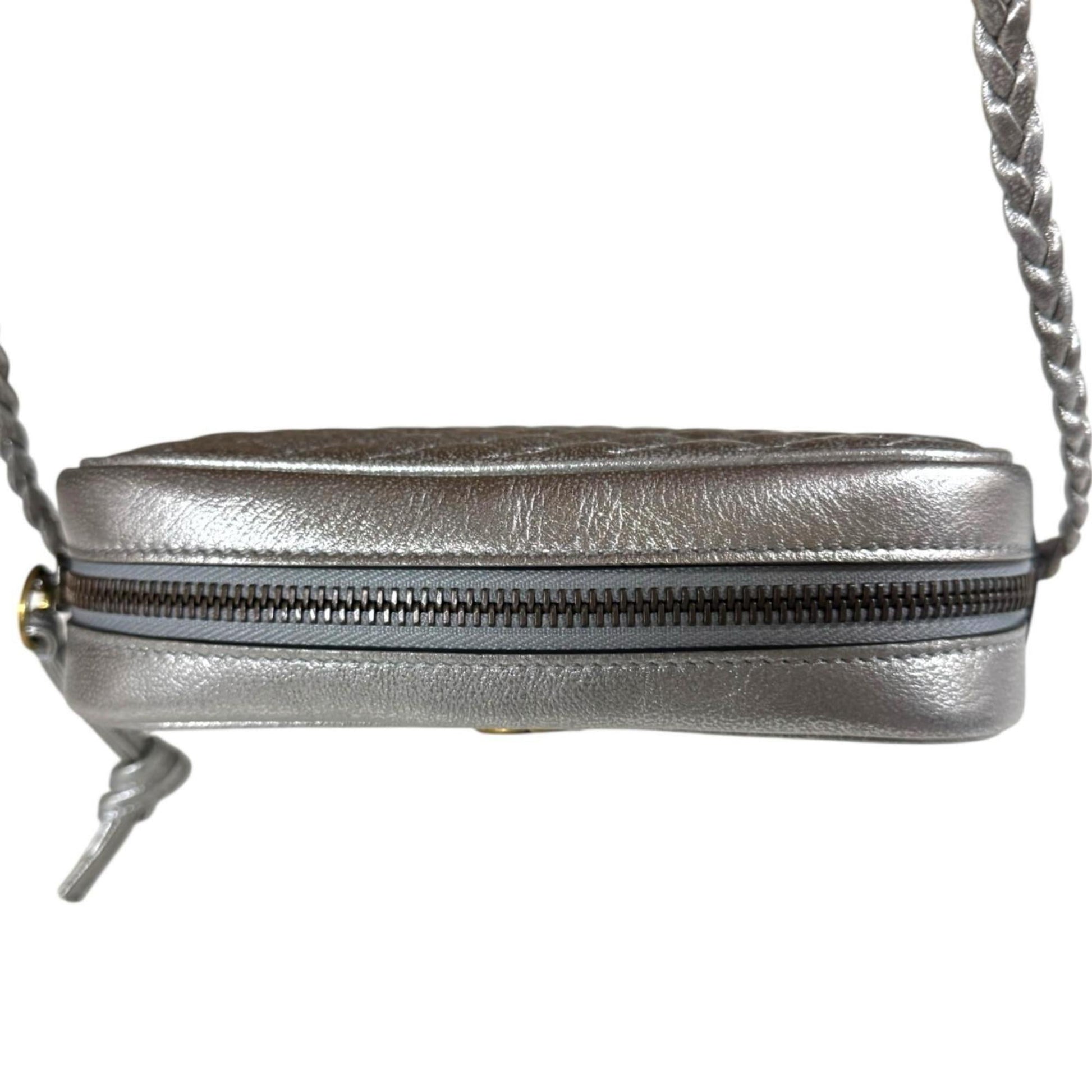 Gucci Silver Leather Shoulder Bag