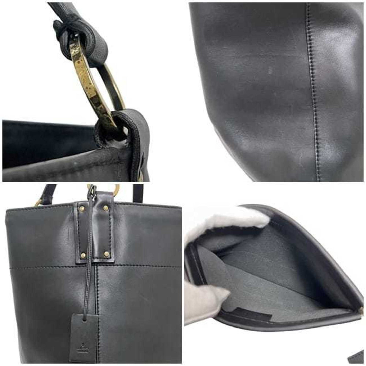 Gucci Black Leather Tote Bag