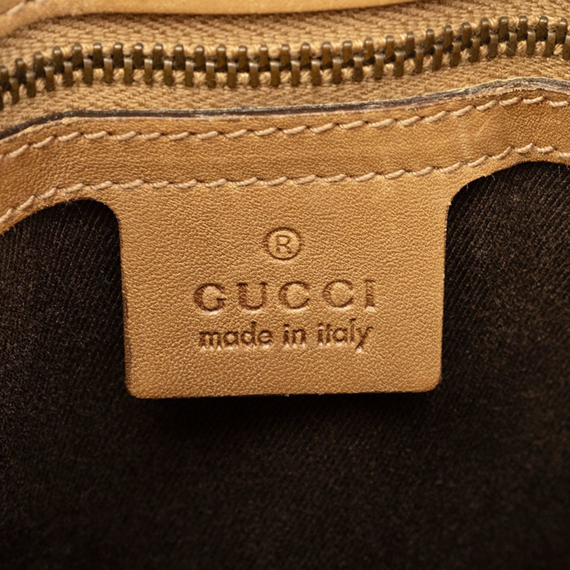 Gucci Gg Canvas Beige Brown Gg Canvas Leather Shoulder Bag