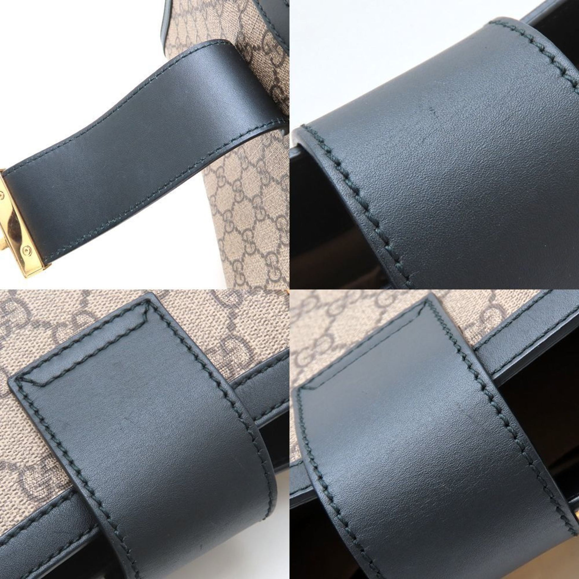 Gucci Brown Gg Supreme Leather Shoulder Bag Tote Bag