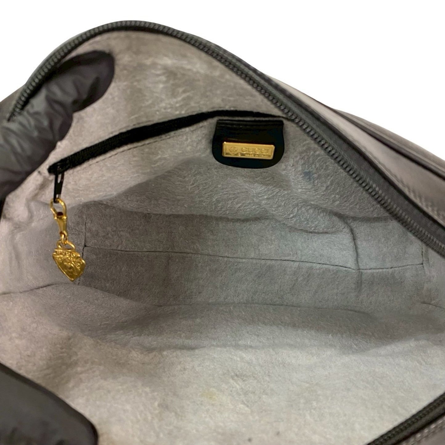Gucci Black Leather Pvc Pochette Shoulder Bag