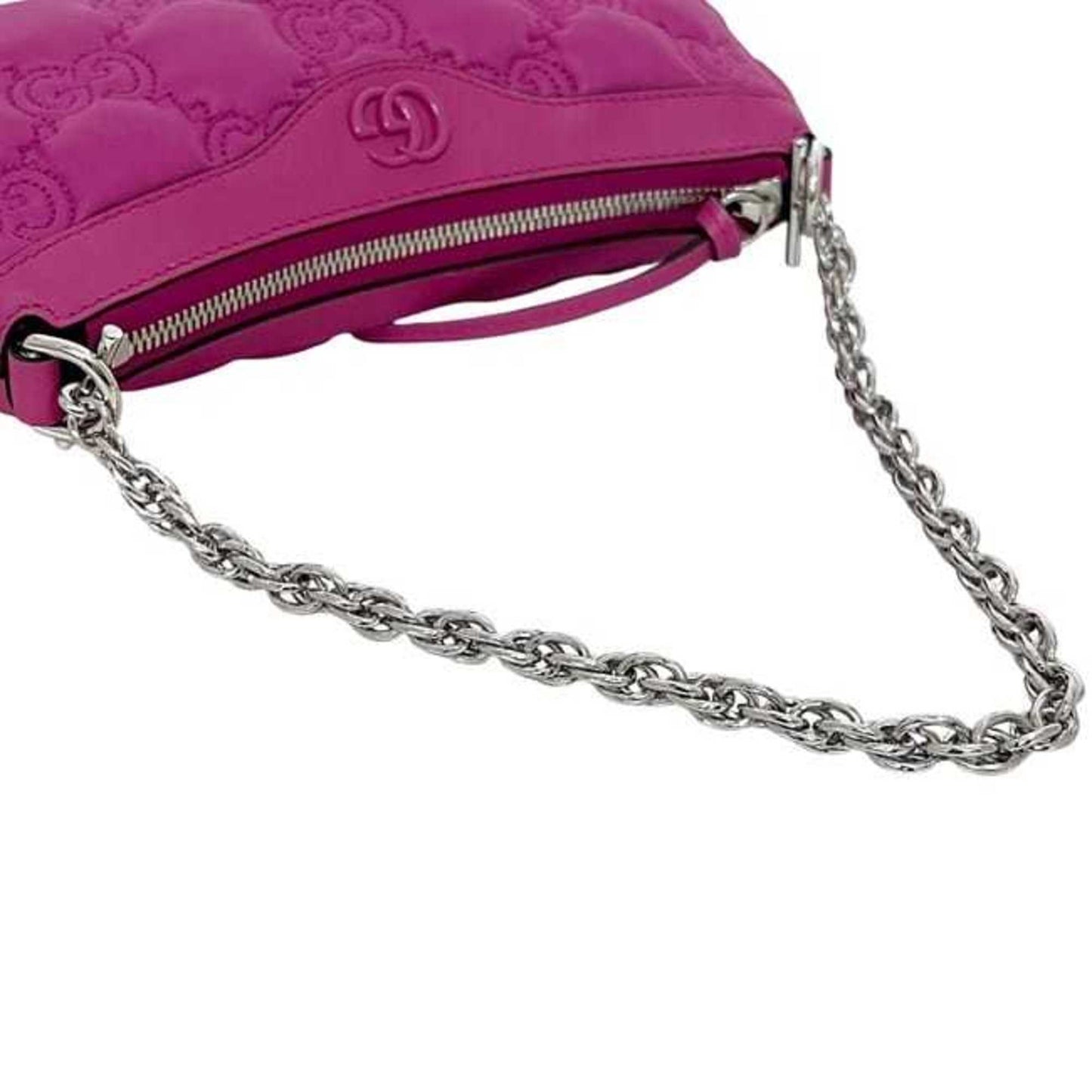 Gucci Pink Nylon Leather Canvas Shoulder Bag