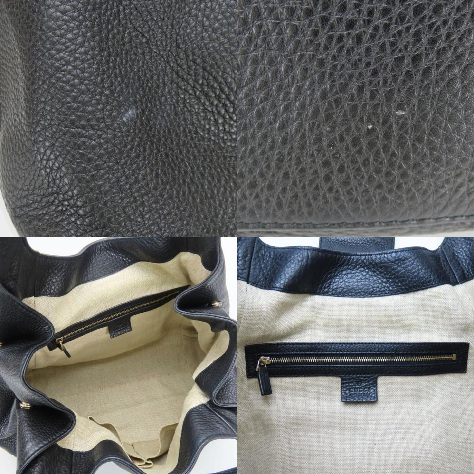 Gucci Black Leather Tote Bag