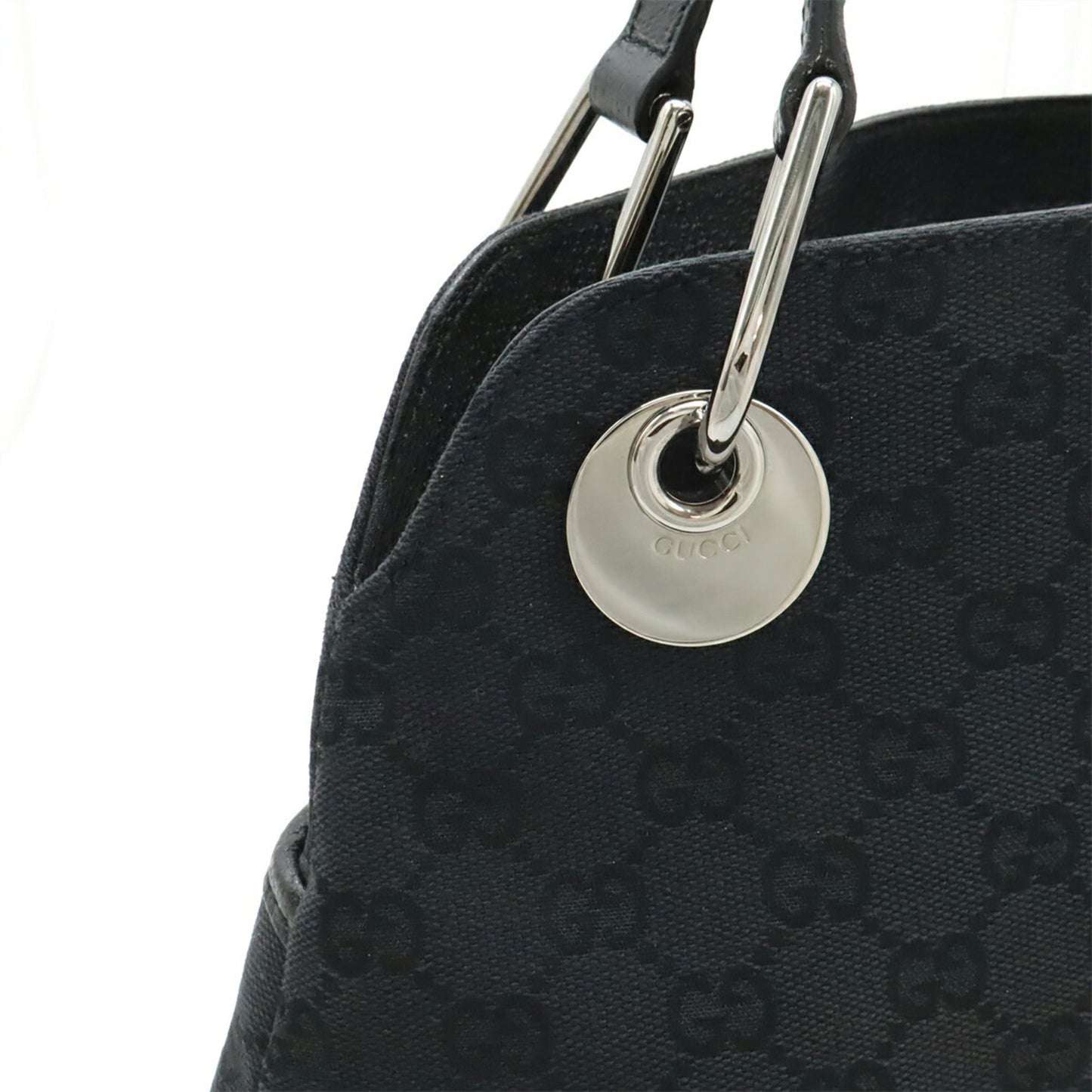 Gucci Black Gg Canvas Shoulder Bag Tote Bag
