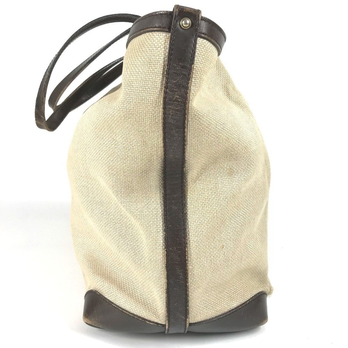 Gucci Beige Brown Leather Canvas Boston Bag Pouch Shoulder Bag Tote Bag