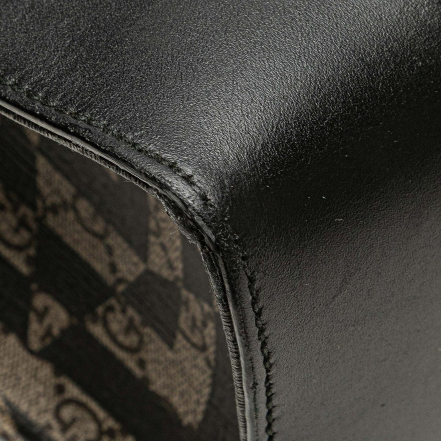 Gucci Beige Black Pvc Leather Shoulder Bag Tote Bag
