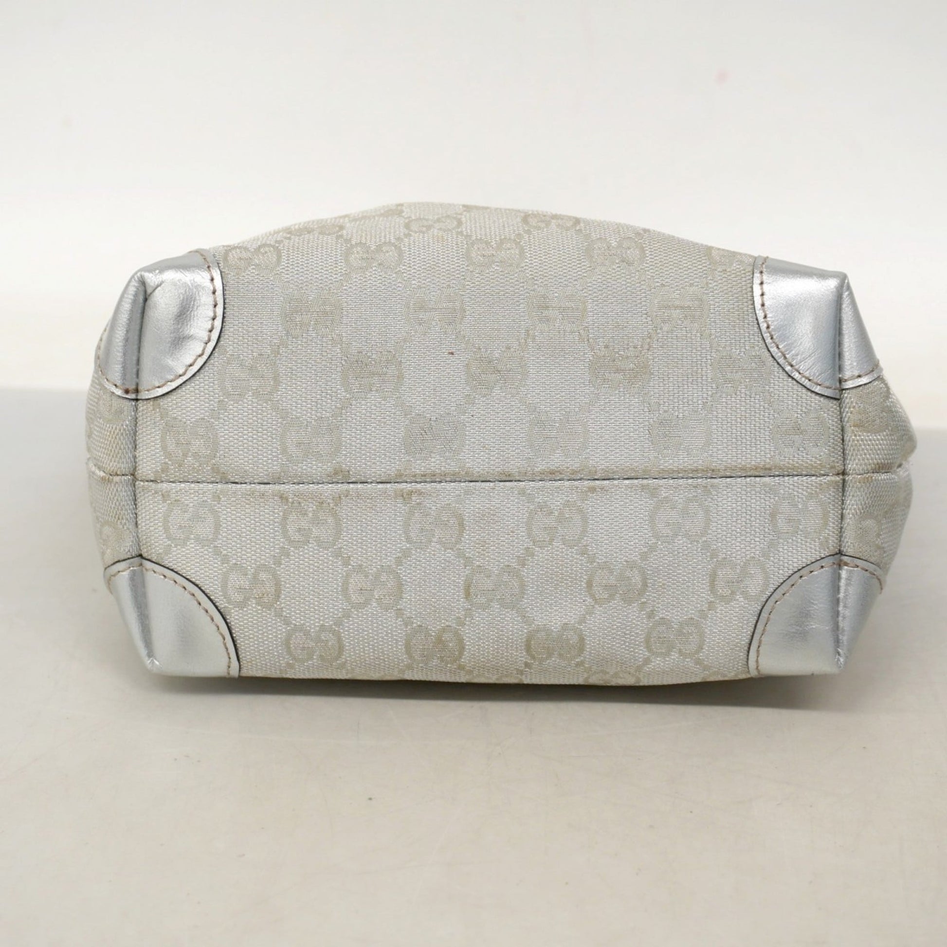 Gucci Silver Canvas Tote Bag