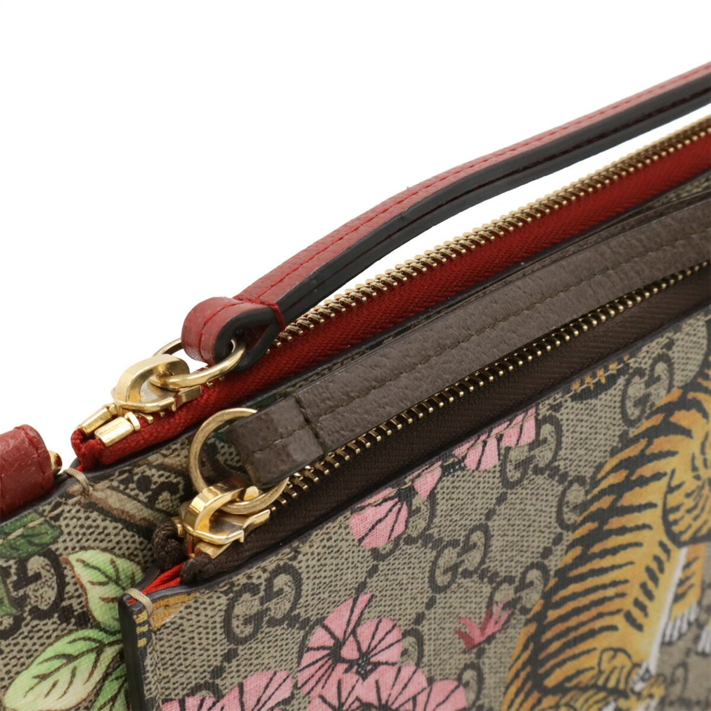 Gucci Beige Multi-Color Red Color Gg Supreme Canvas Leather Shoulder Bag