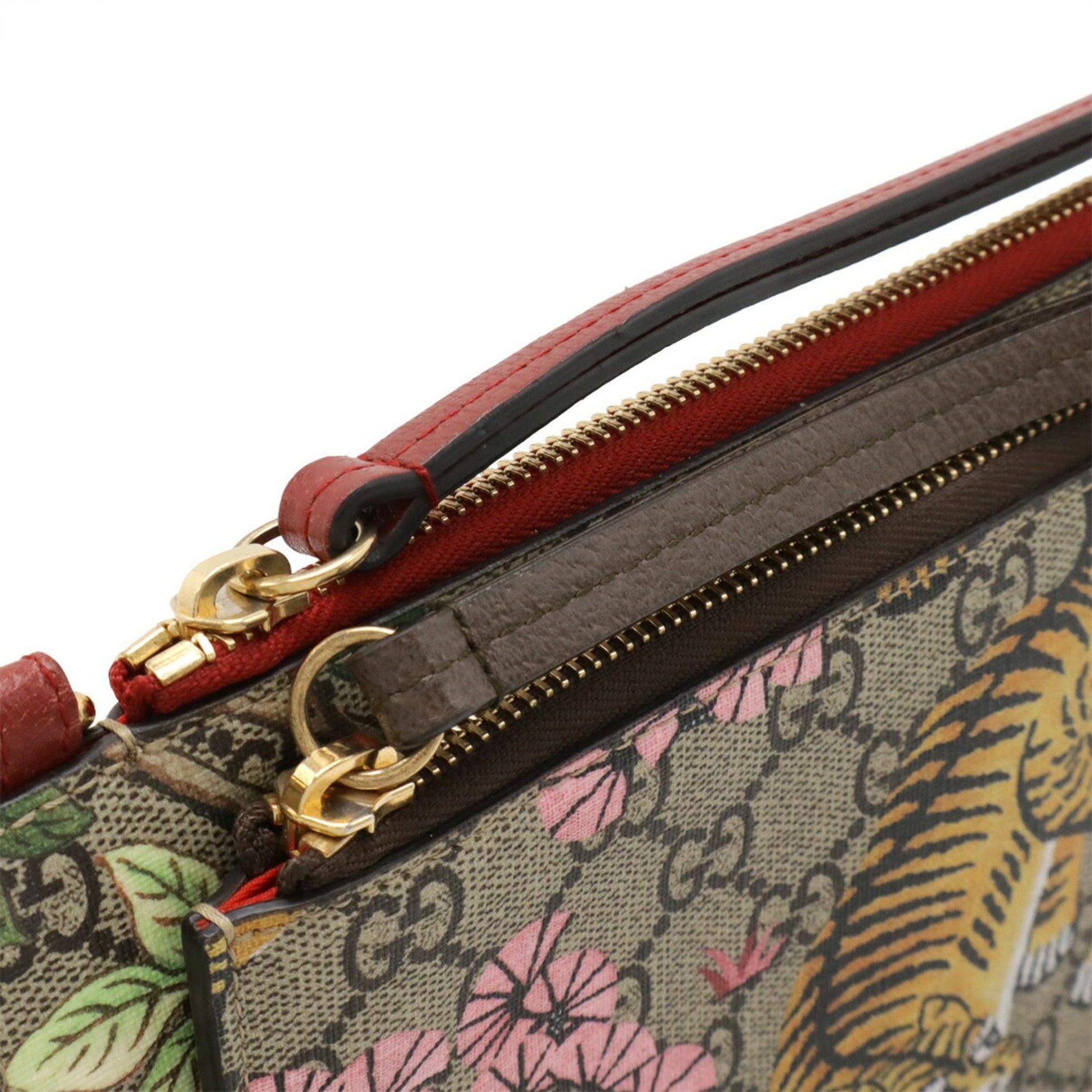 Gucci Beige Multi-Color Red Color Gg Supreme Canvas Leather Shoulder Bag