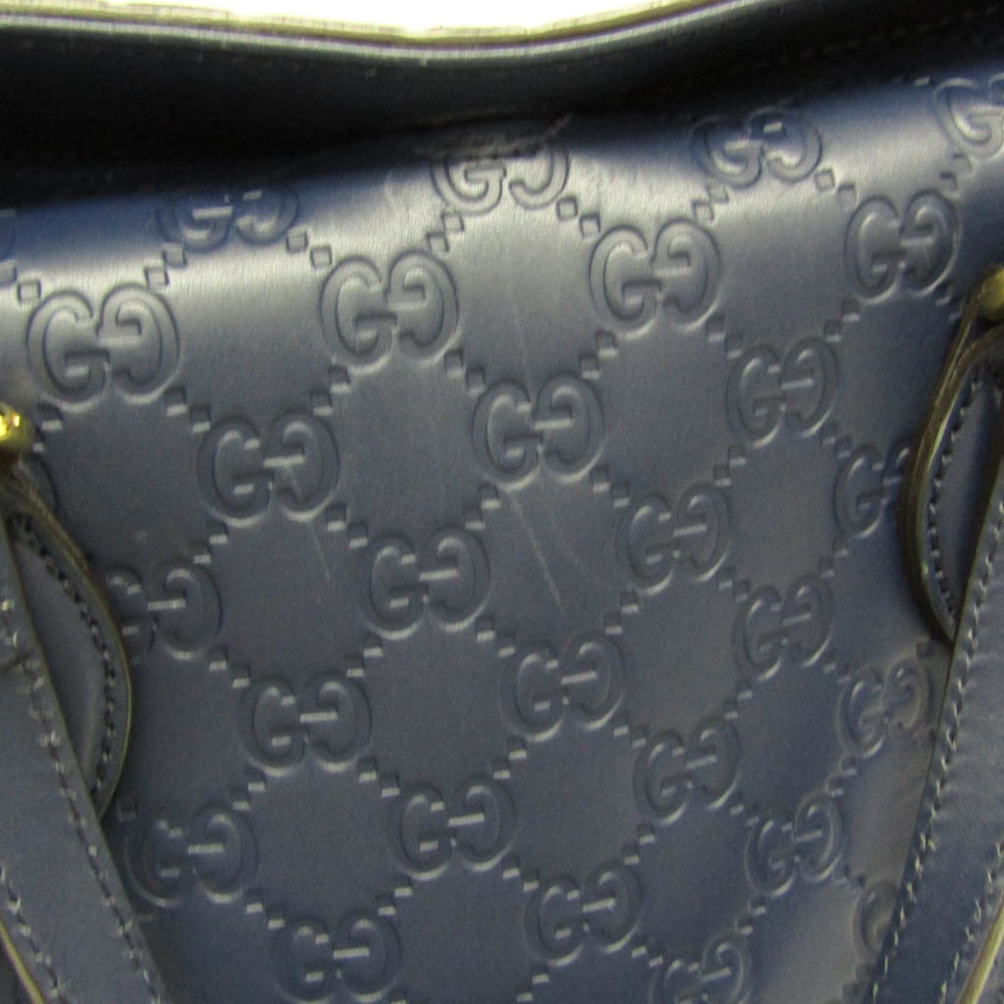 Gucci Guccissima Blue Leather Handbag Shoulder Bag
