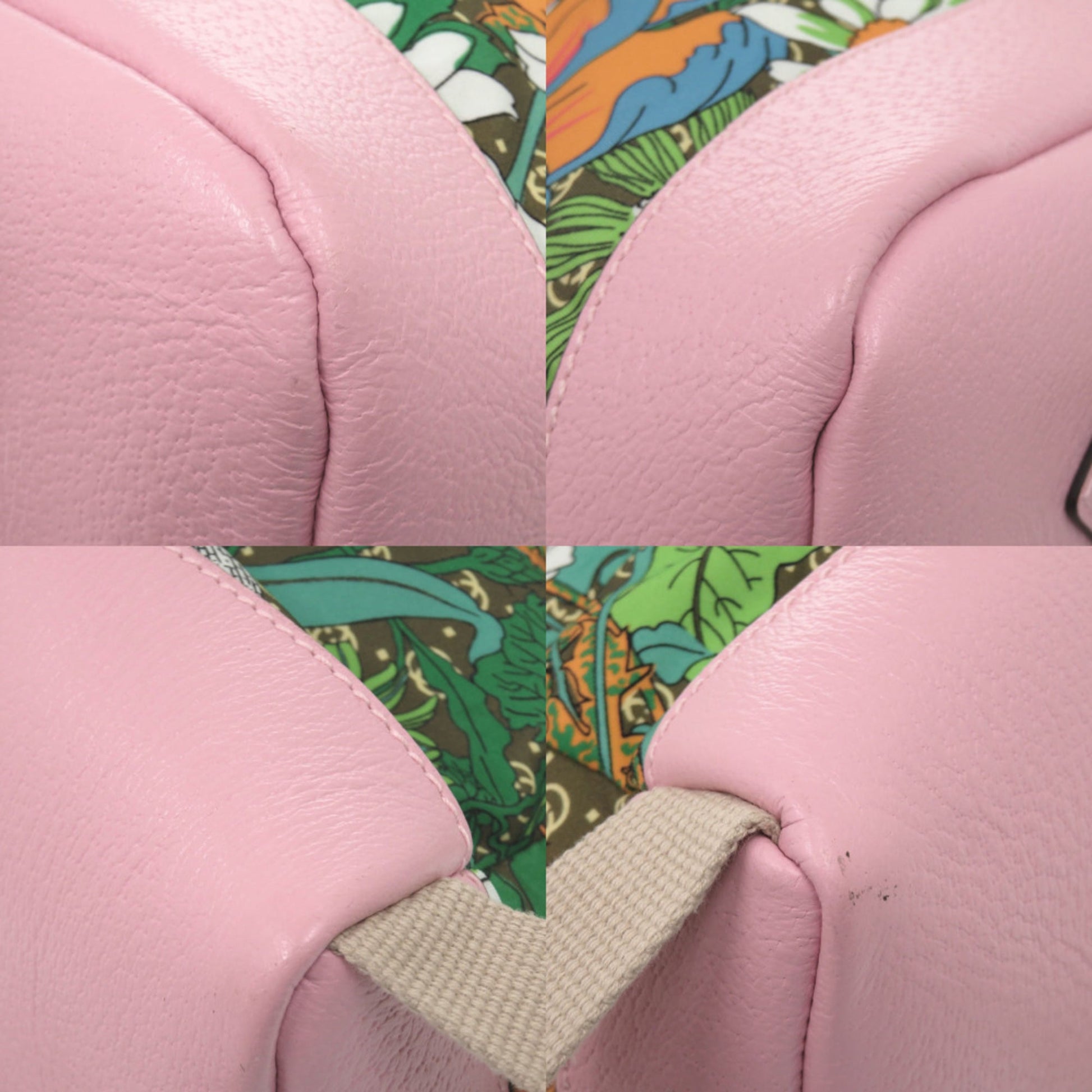 Gucci Multi-Color Pink Nylon Leather Backpack
