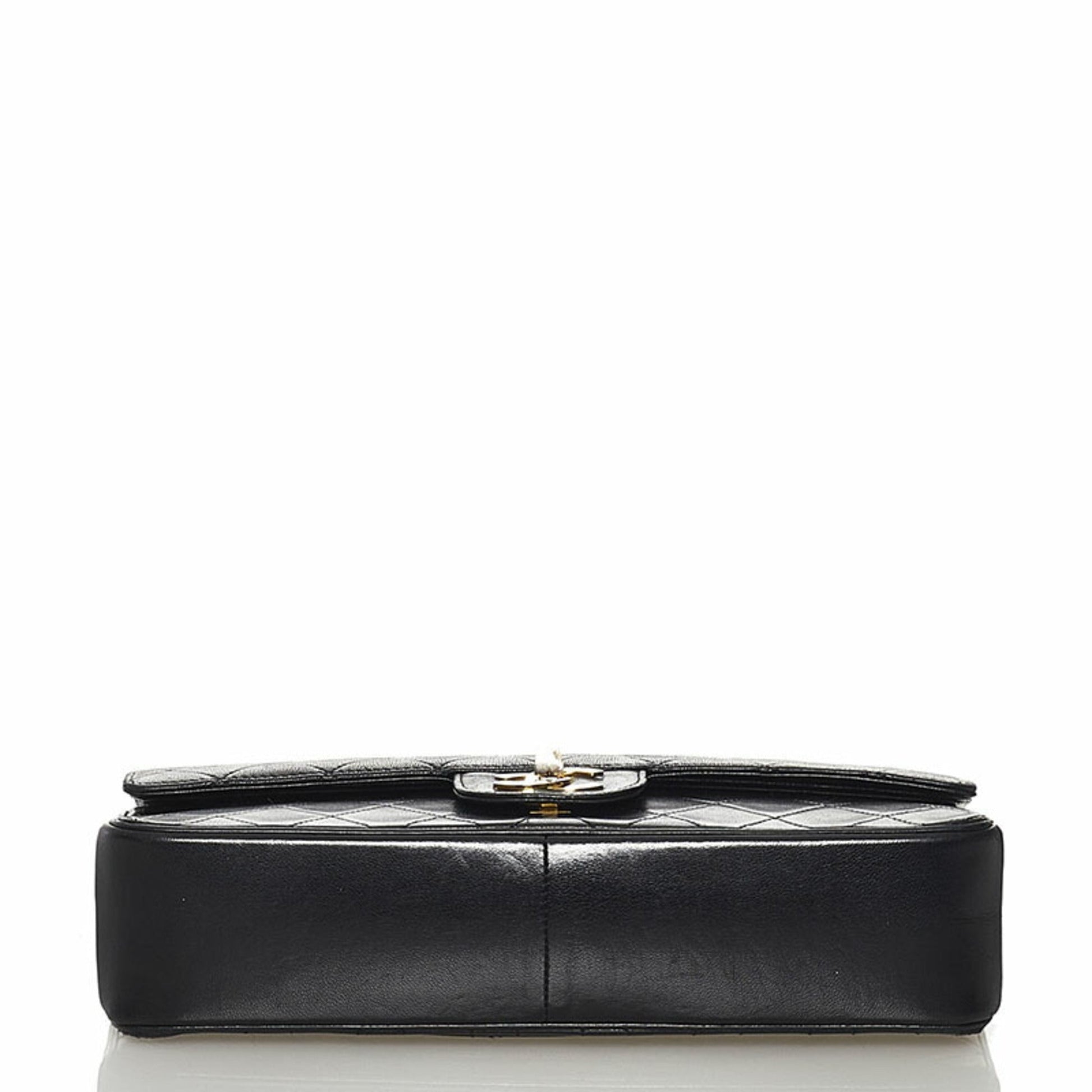Chanel Matelasse Coco Mark Double Flap Chain Shoulder Bag Black Lambskin Ladies CHANEL