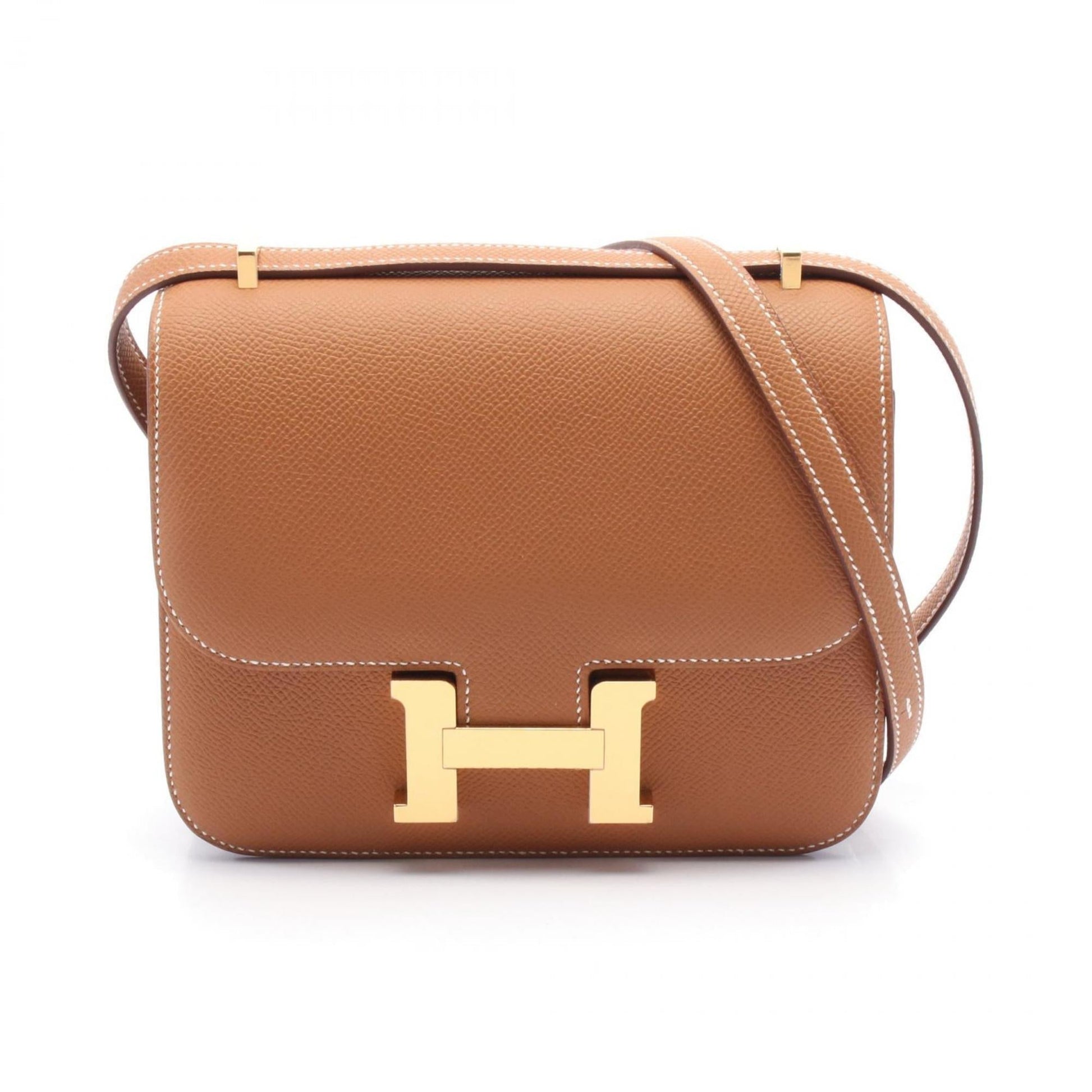 Hermes Epsom Shoulder Bag Leather Brown Gold Shoulder Bag 1