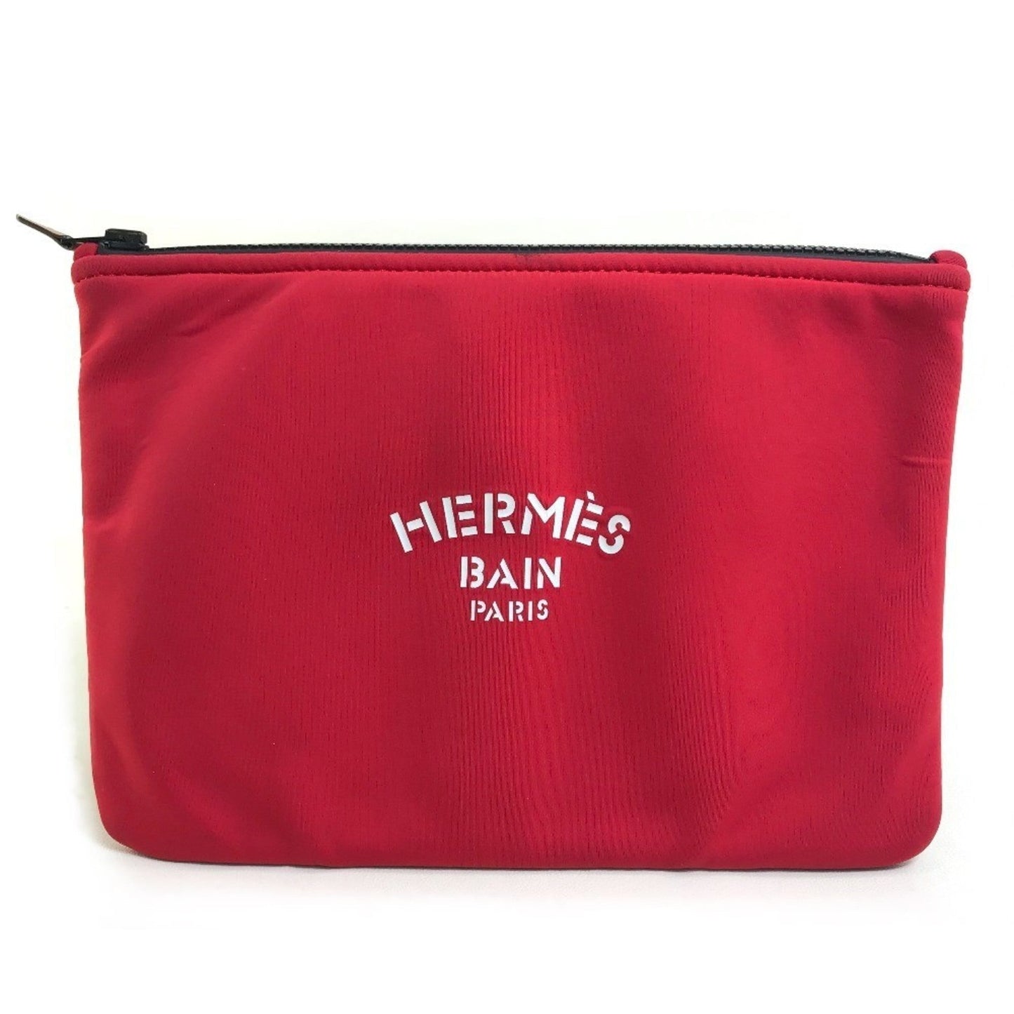 Hermes Color Polyamide Clutch Bag Pouch Red