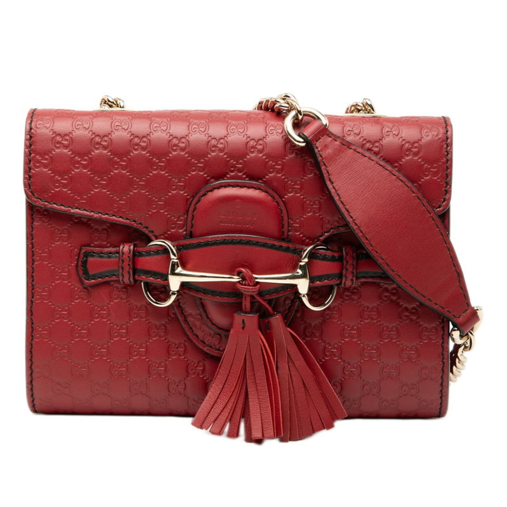 Gucci Red Color Leather Shoulder Bag