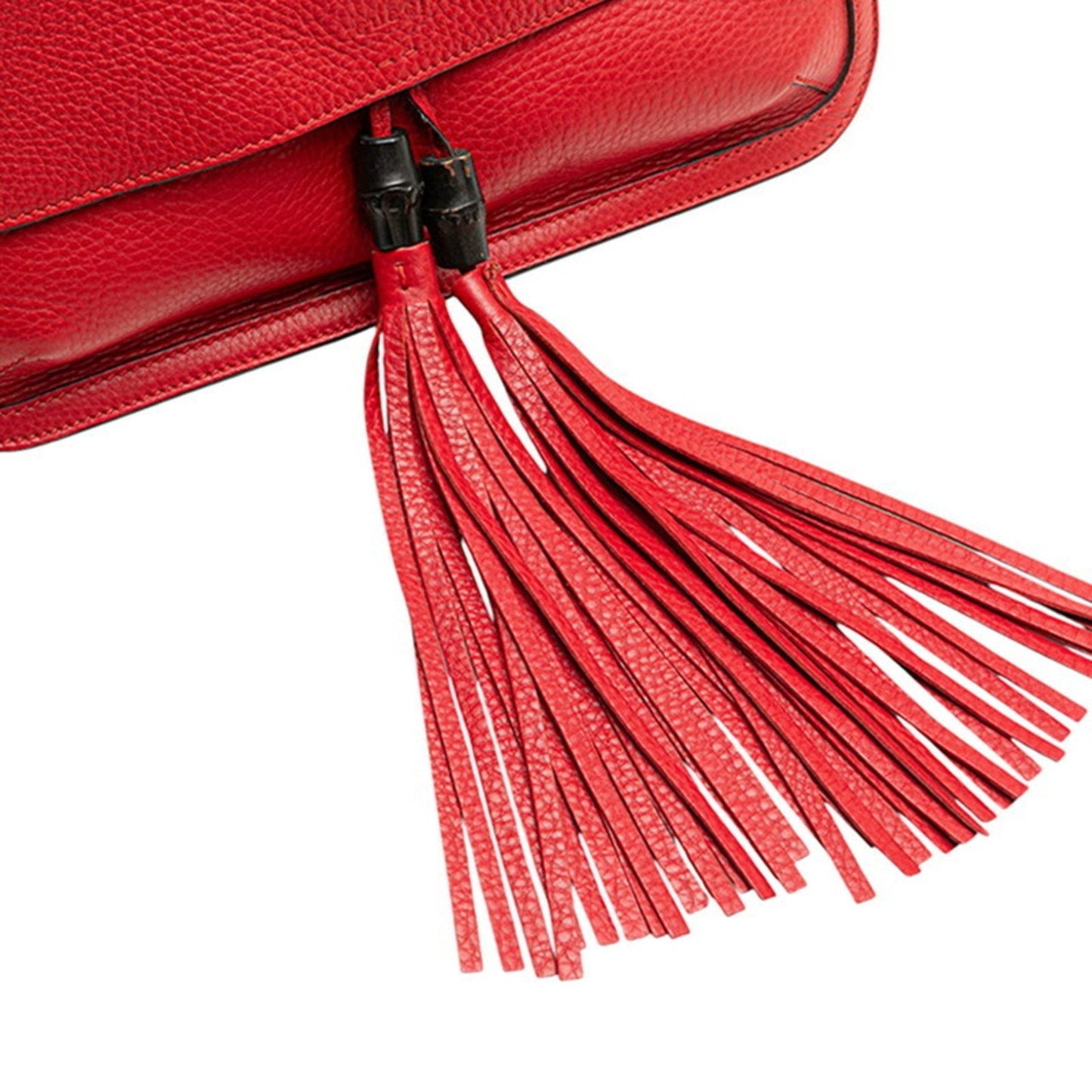 Gucci Bamboo Red Color Leather Shoulder Bag