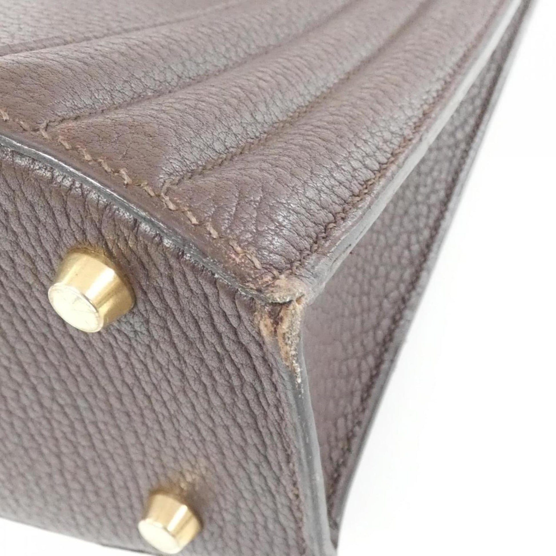 Hermes Kelly Marron Fjord Shoulder Bag Leather