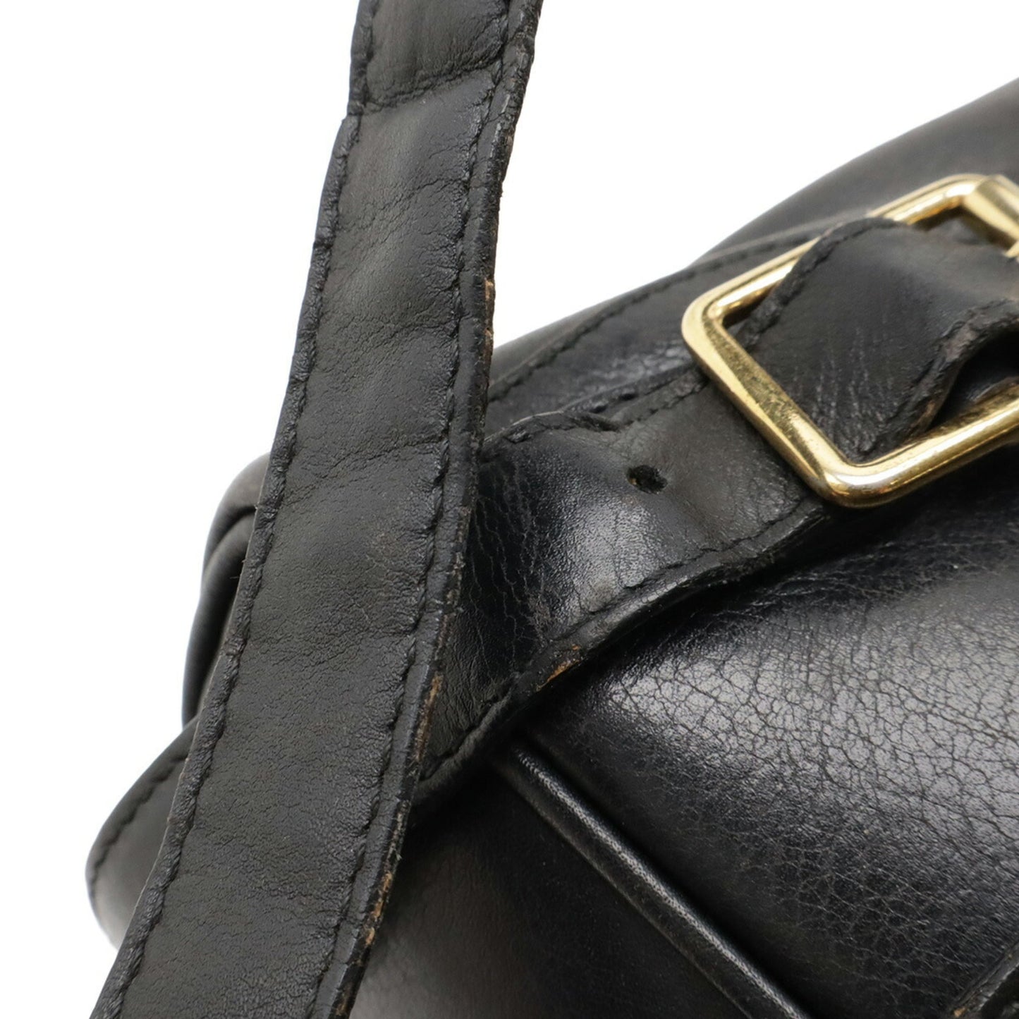 Gucci Black Bamboo Leather Backpack Shoulder Bag