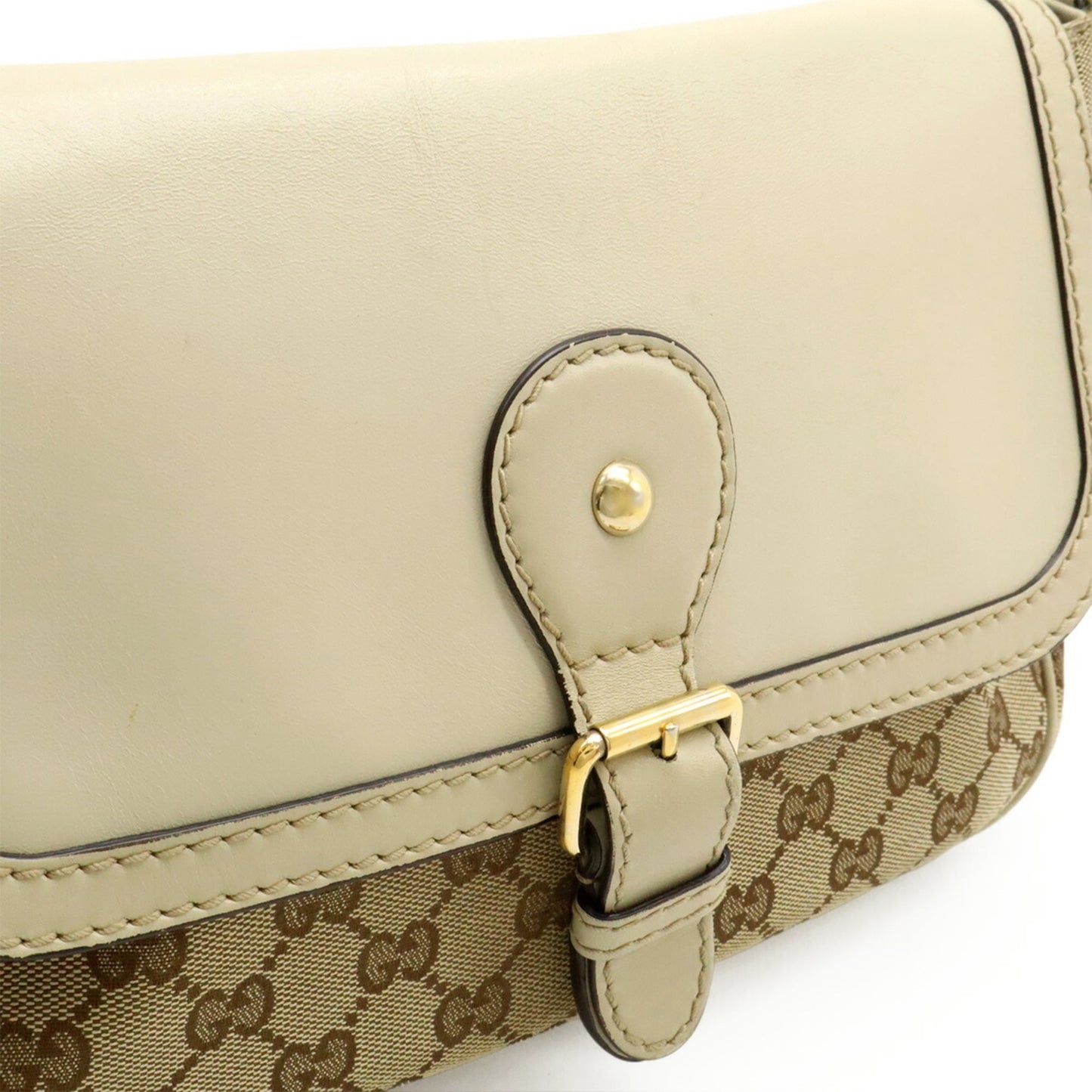 Gucci Sukey Beige Khaki Gg Canvas Leather Shoulder Bag