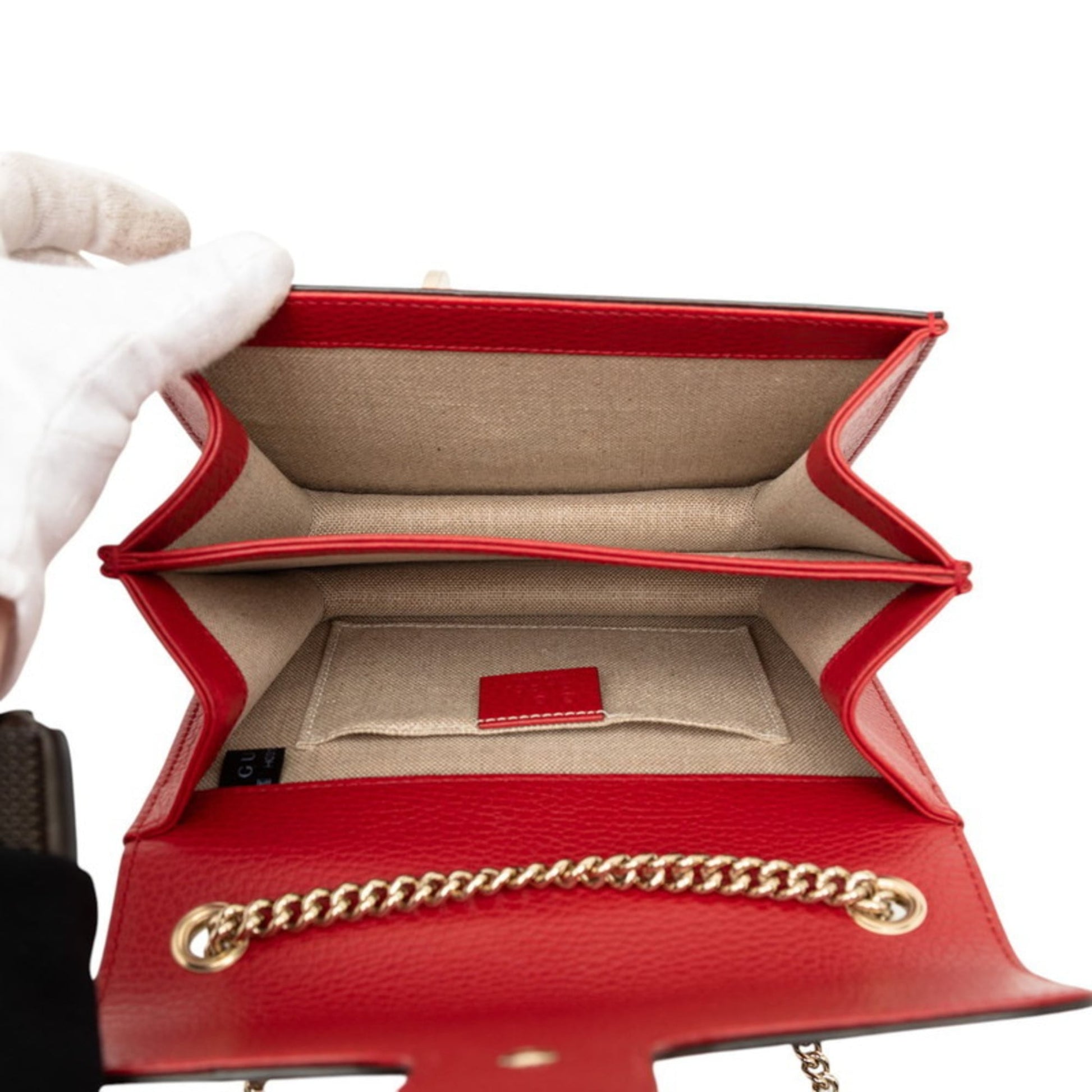 Gucci Red Color Leather Shoulder Bag